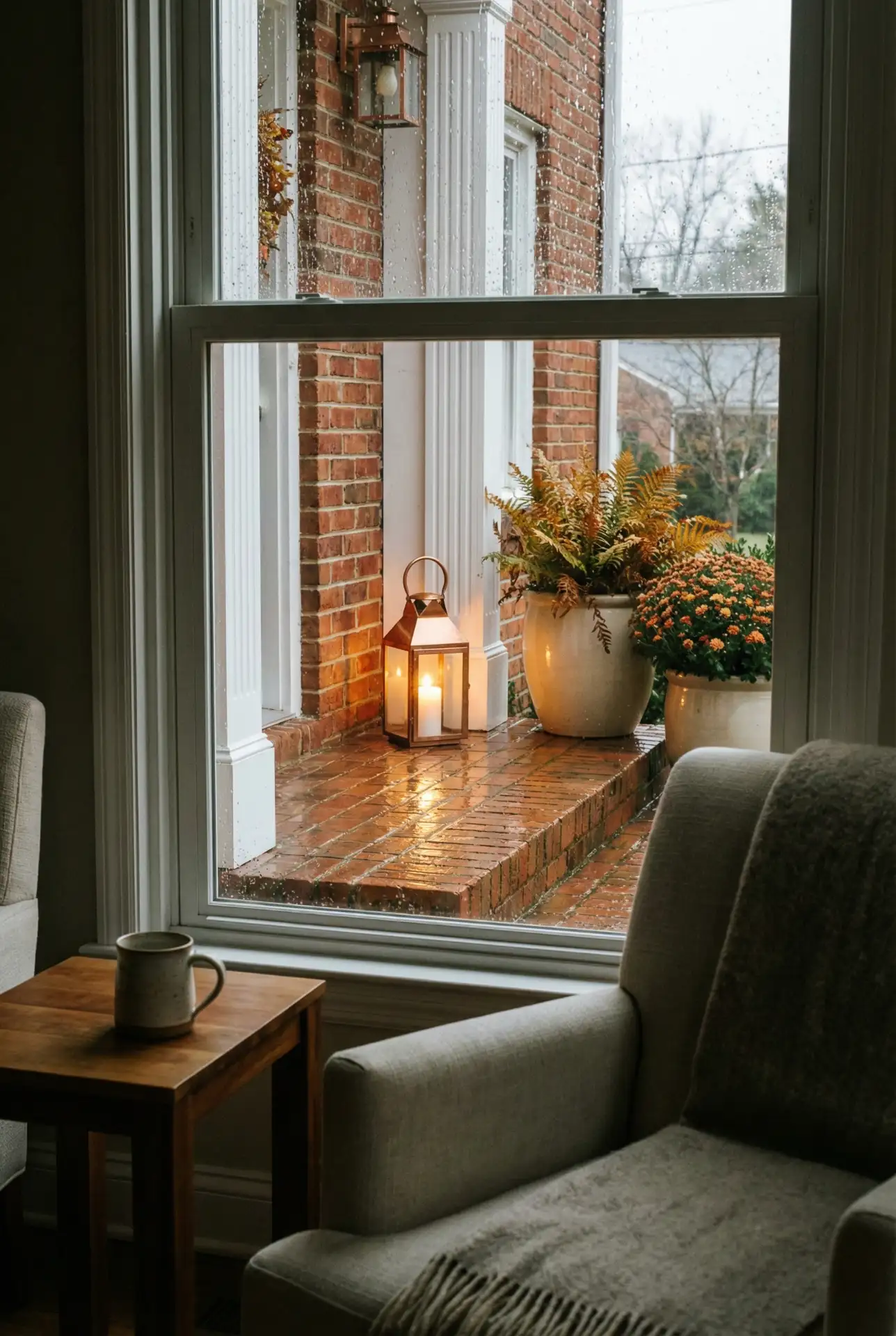 Brick Steps And Yellow Lantern Glow Entry 2
