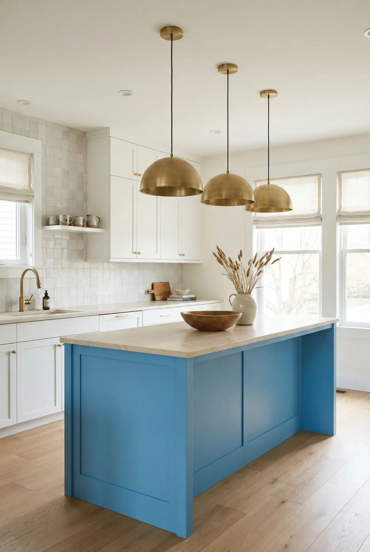 Bright Coastal Blues With Creamy Stone And Soft Brass 1