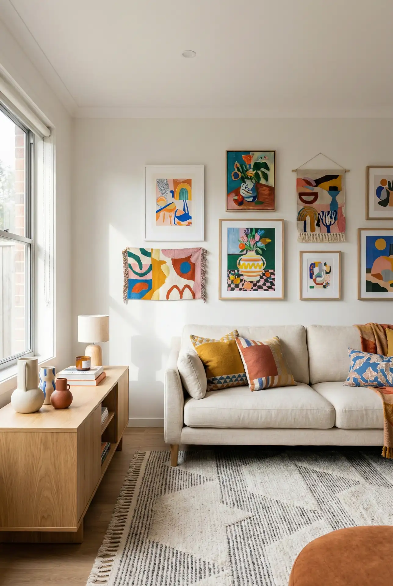 Bright Palette Ideas With A Colorful Art Wall 1