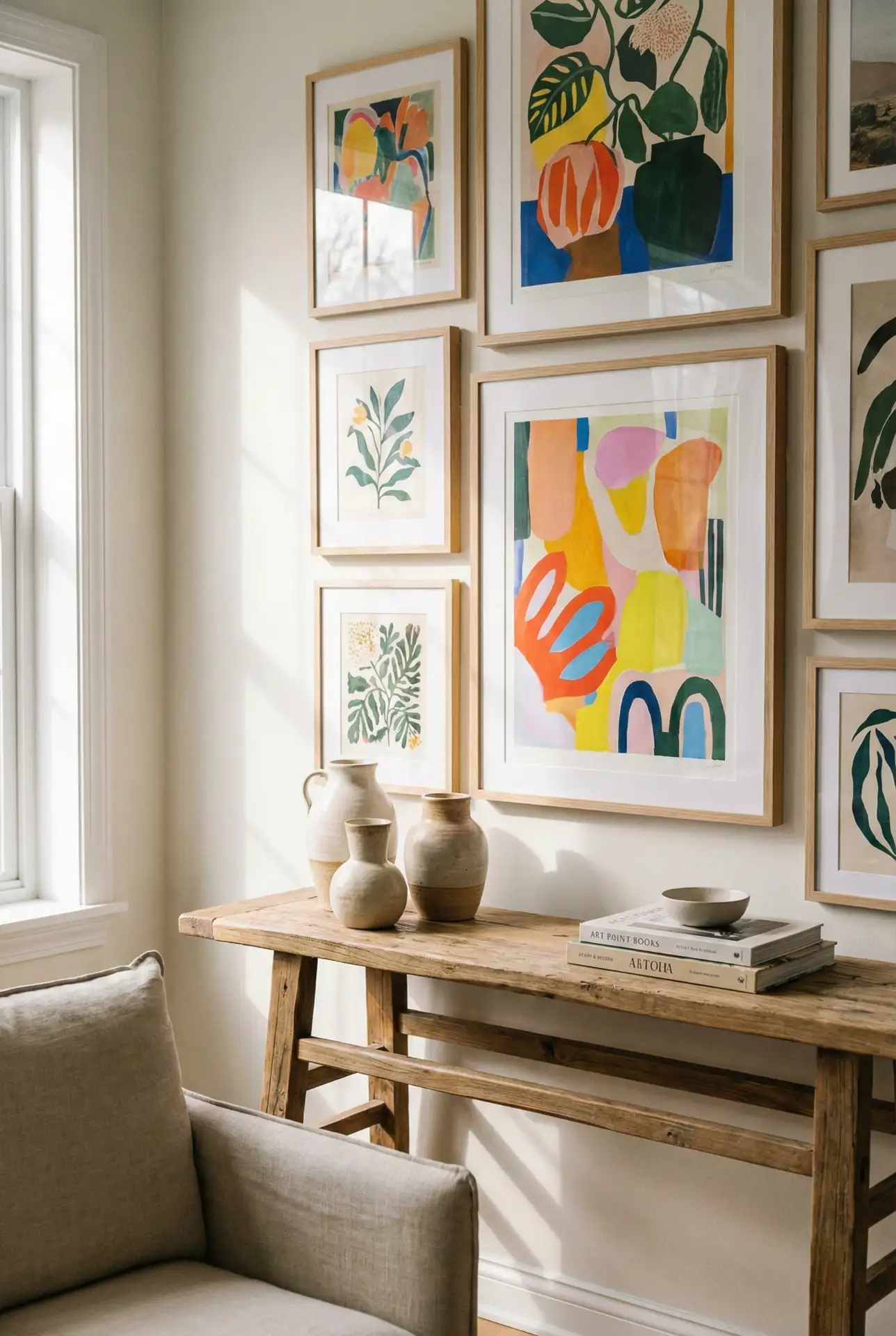 Bright Palette Ideas With A Colorful Art Wall 2