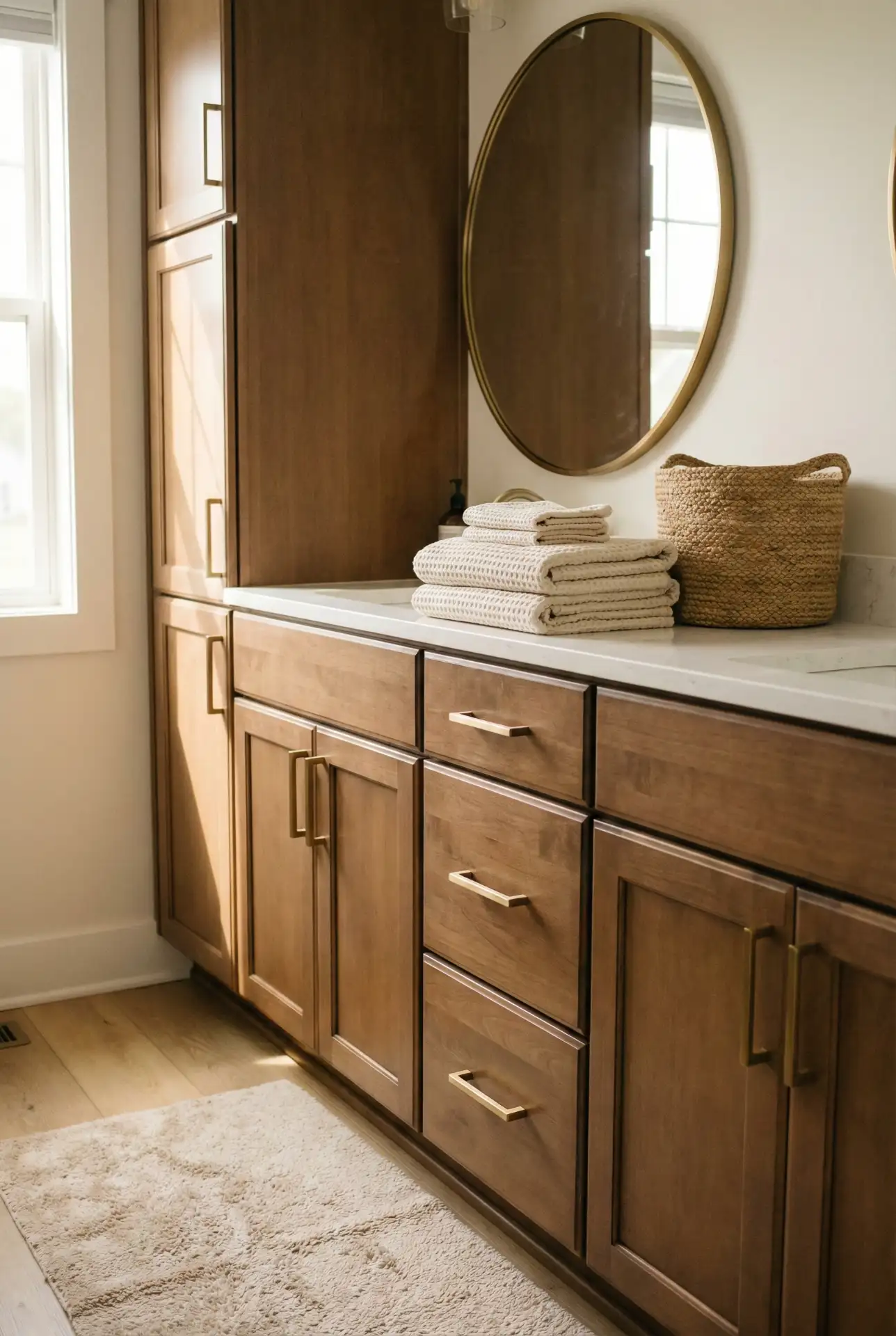 Brown Cabinets With Warm Cute Hardware Updates 2