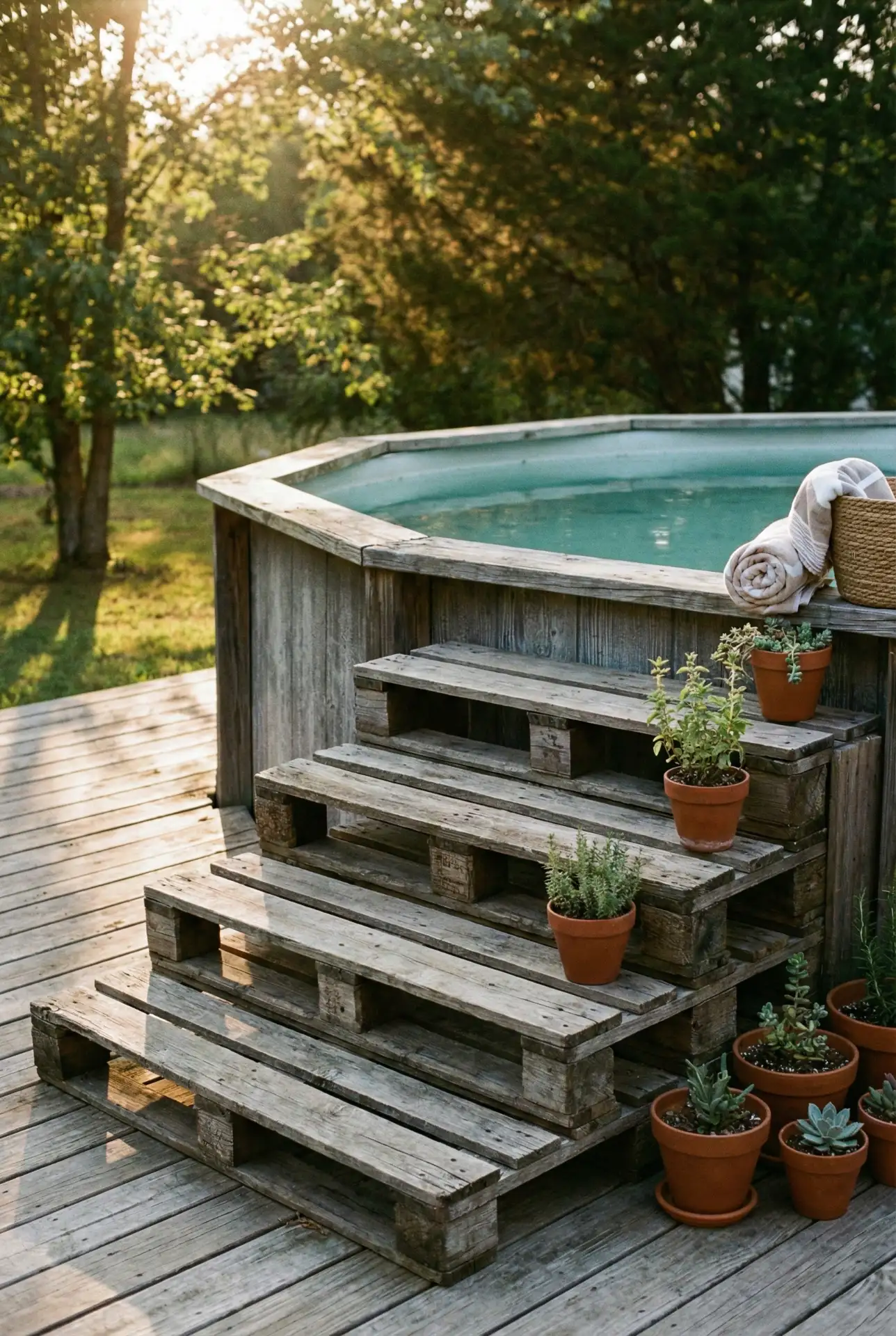 Budget DIY Pallet Steps with Safer Landing 1