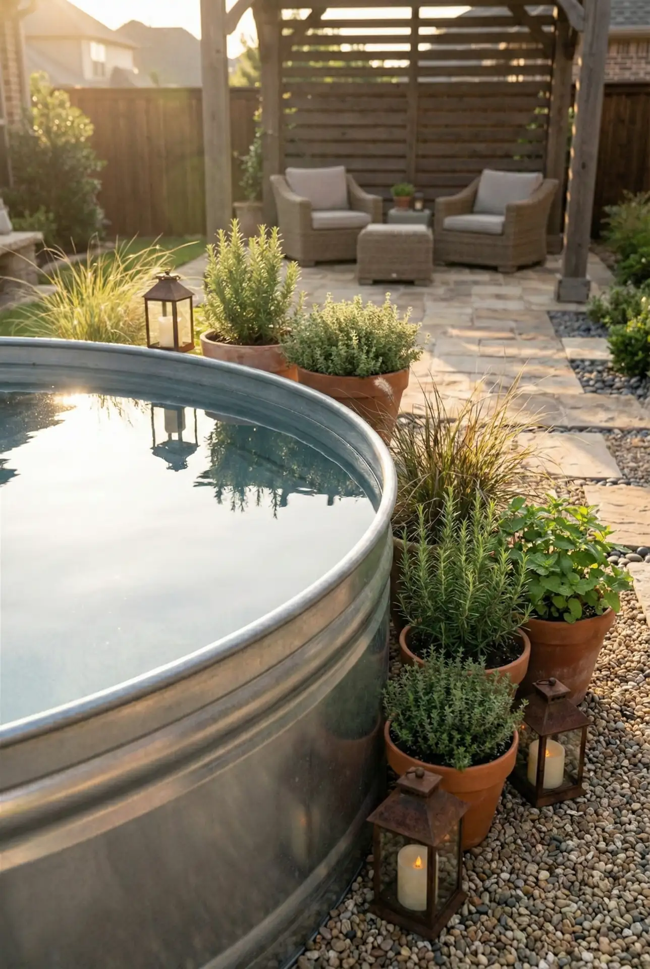 Budget-Friendly Stock Tank Lounge Zone 2