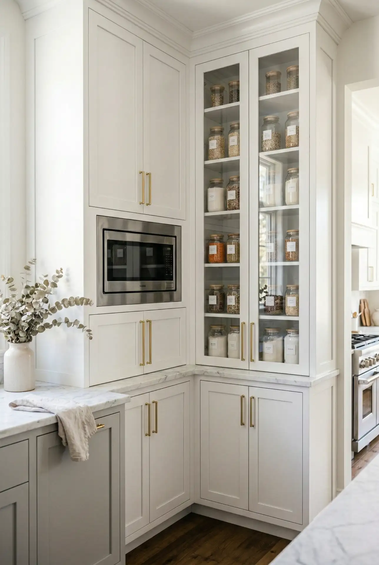 Built-In Pantry with Microwave Integration 1