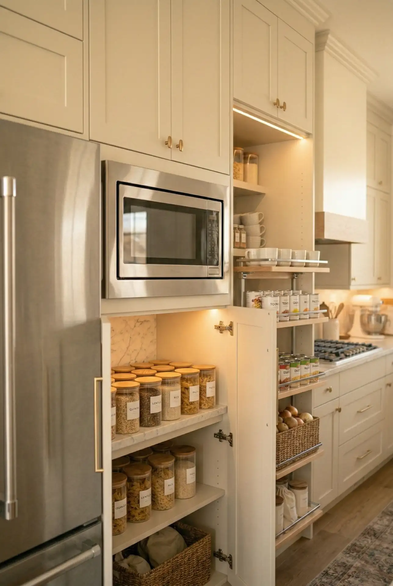 Built-In Pantry with Microwave Integration 2
