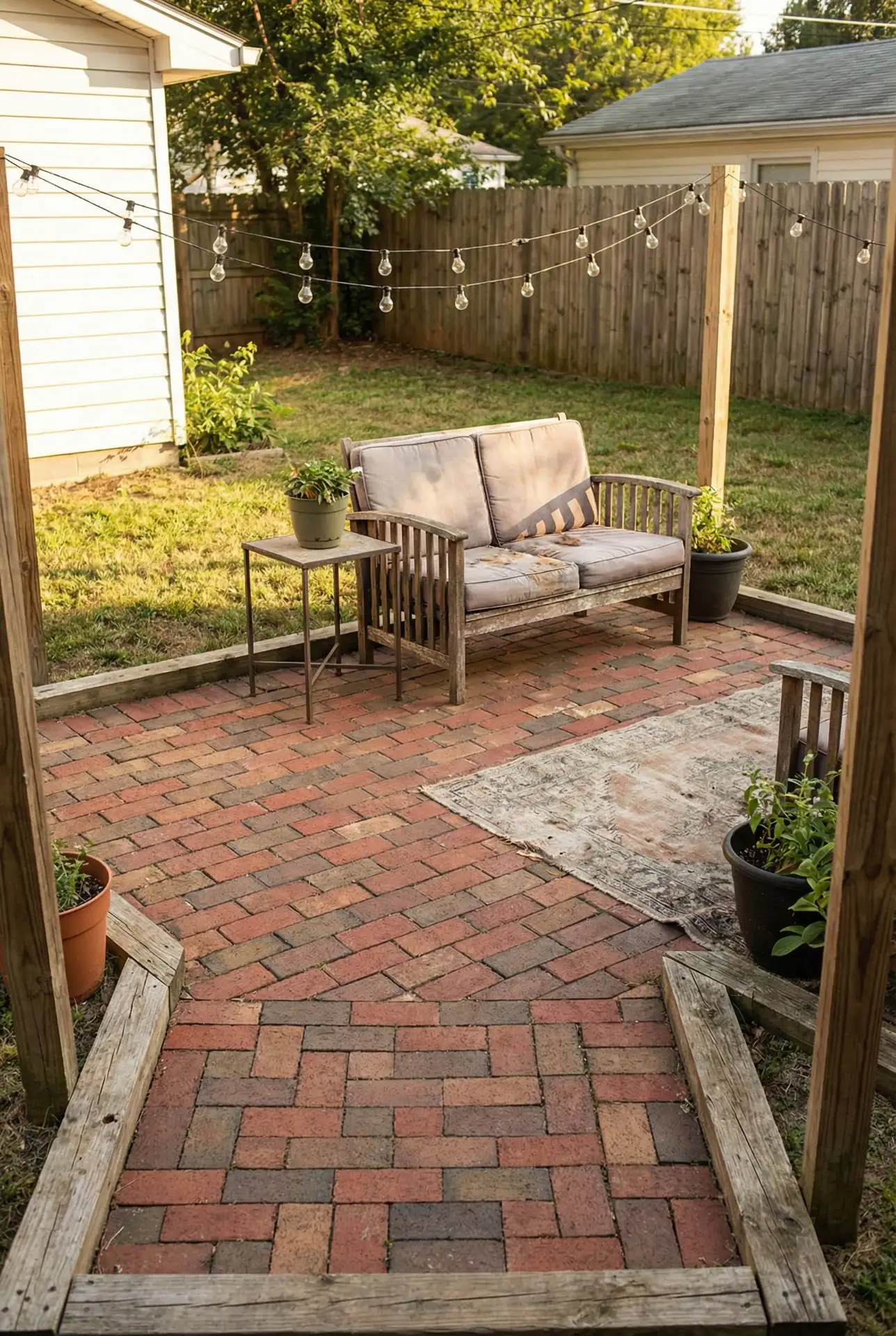 Cheap Patio Refresh With Brick Pavers And A DIY Border 1