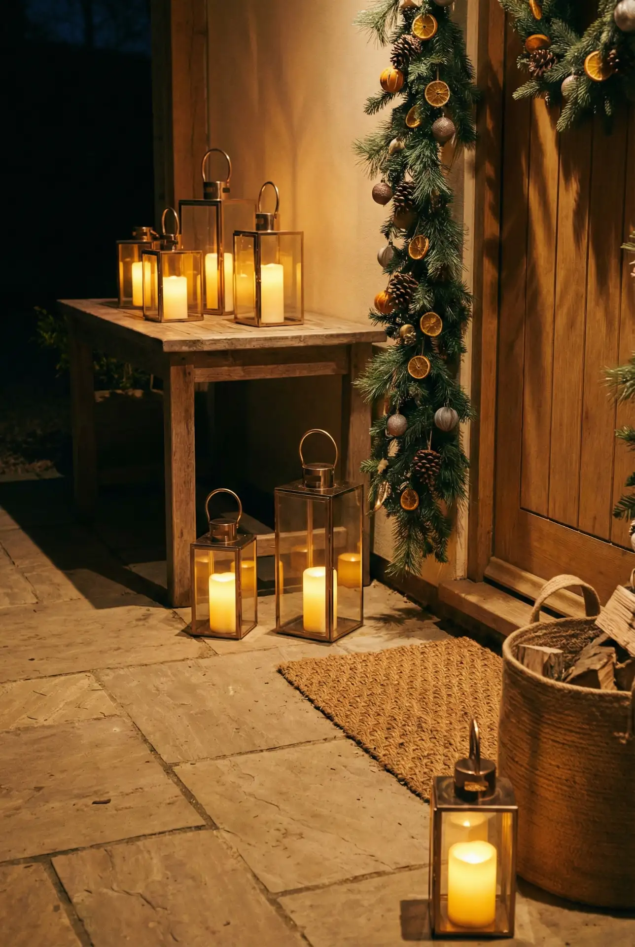 Christmas Patio Entry Moment With Lantern Clusters 2