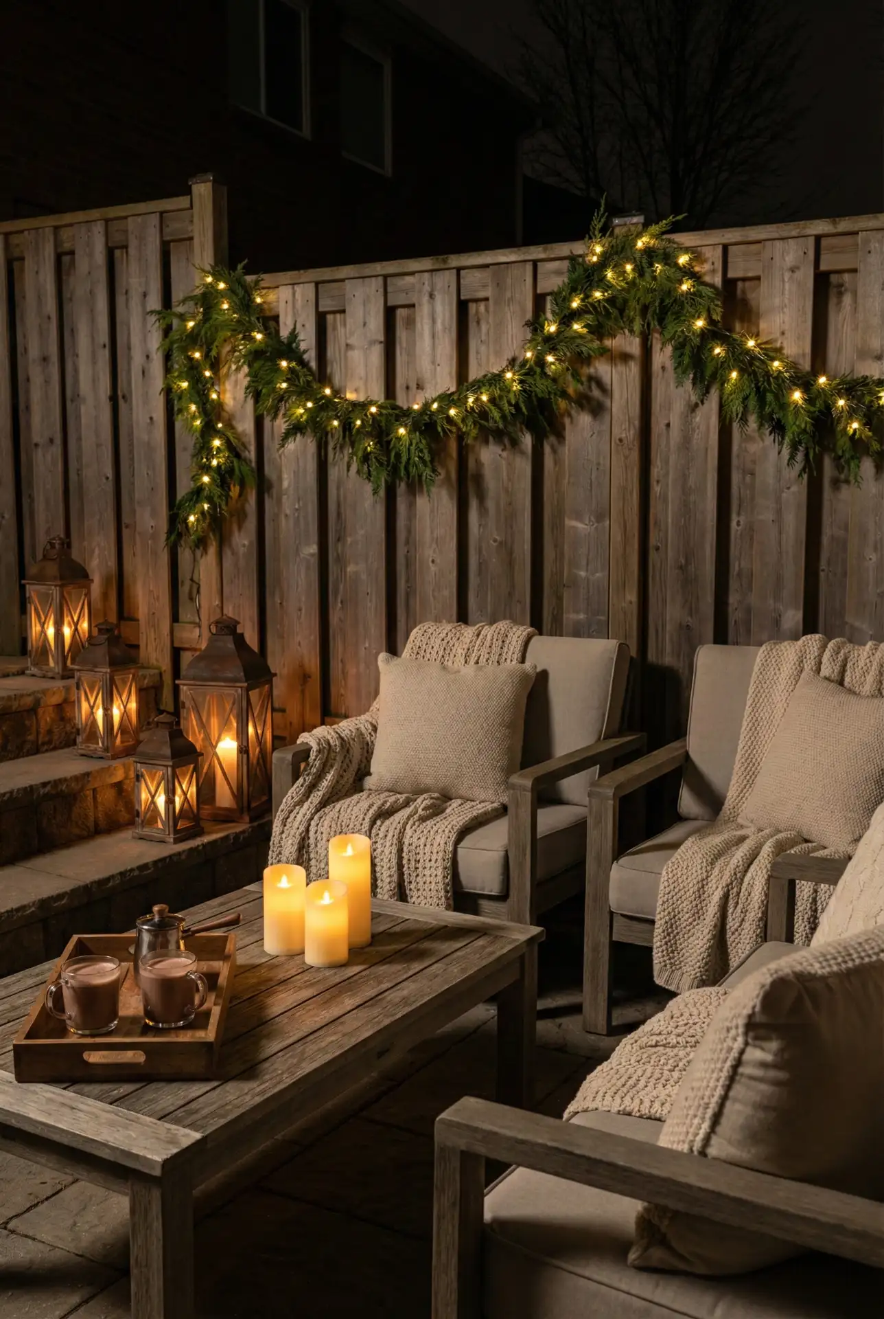 Christmas Patio Glow With Weatherproof Layers 2