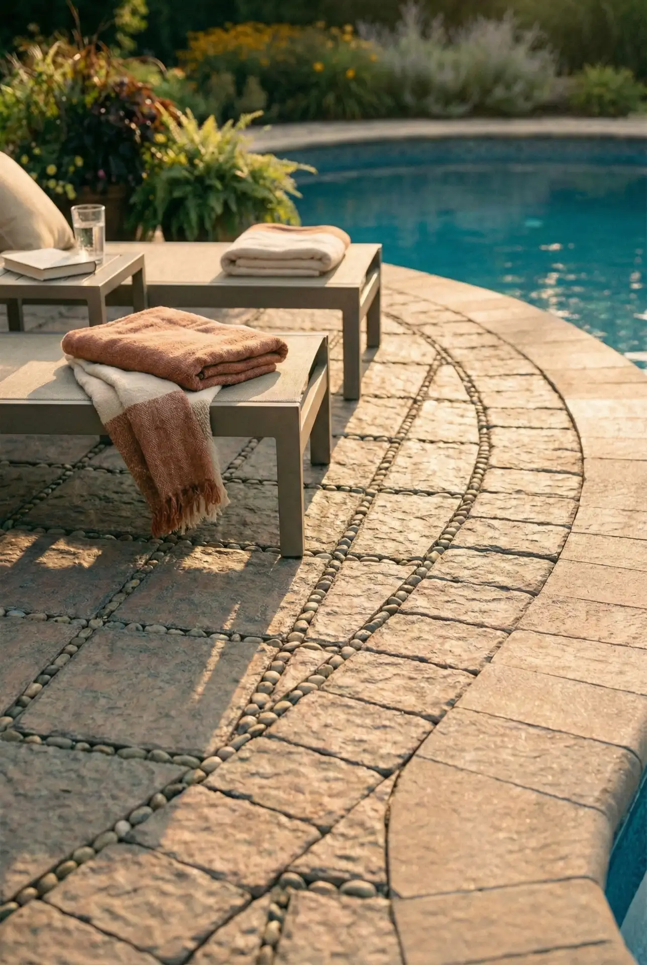 Circle Patio Near The Pool With A Relaxed Lounge Layout 2