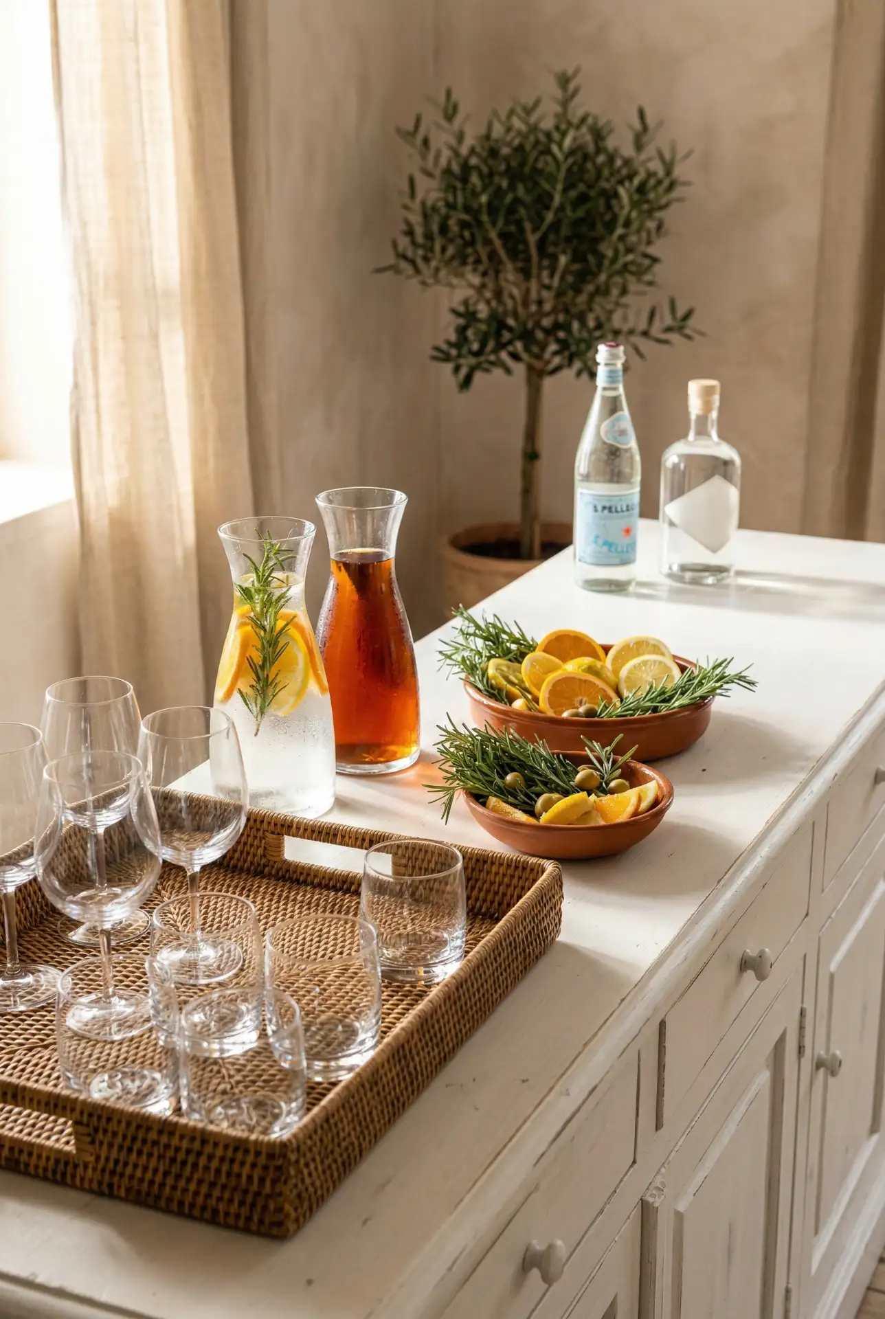 Coastal White Buffet With Mediterranean Drinks Station 2