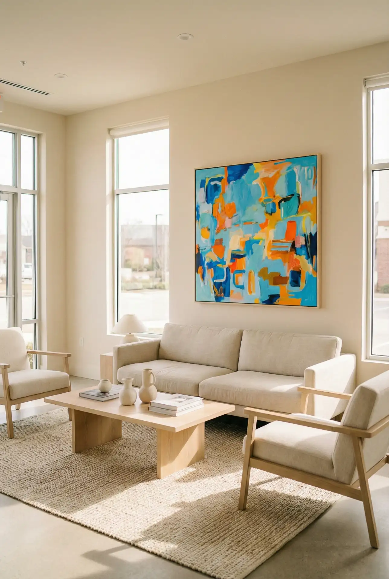 Colorful Minimalist Accent Living Room 1