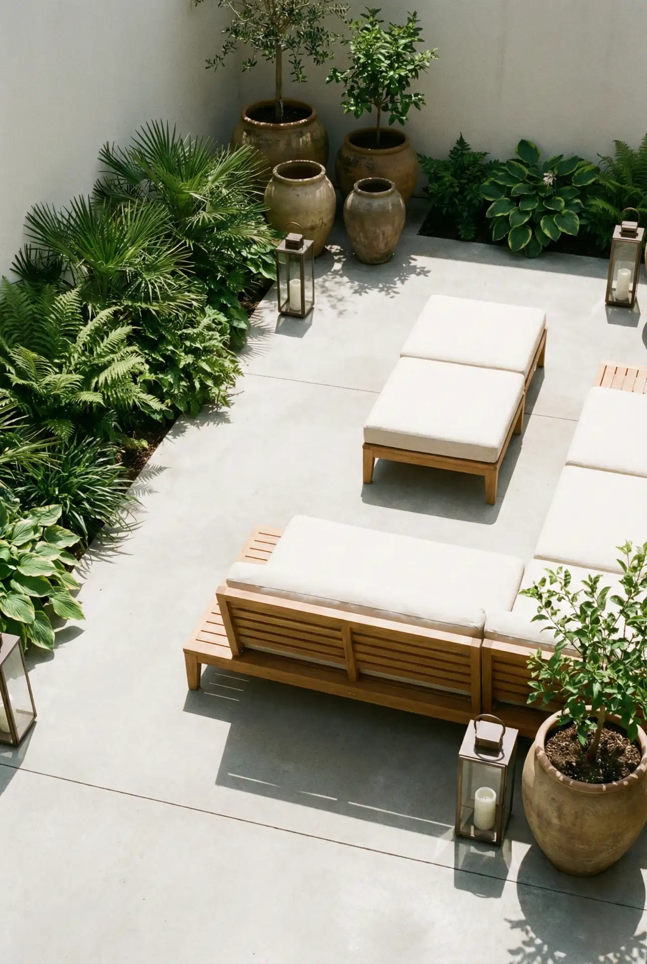 Concrete Patio Softened With Green Borders 2