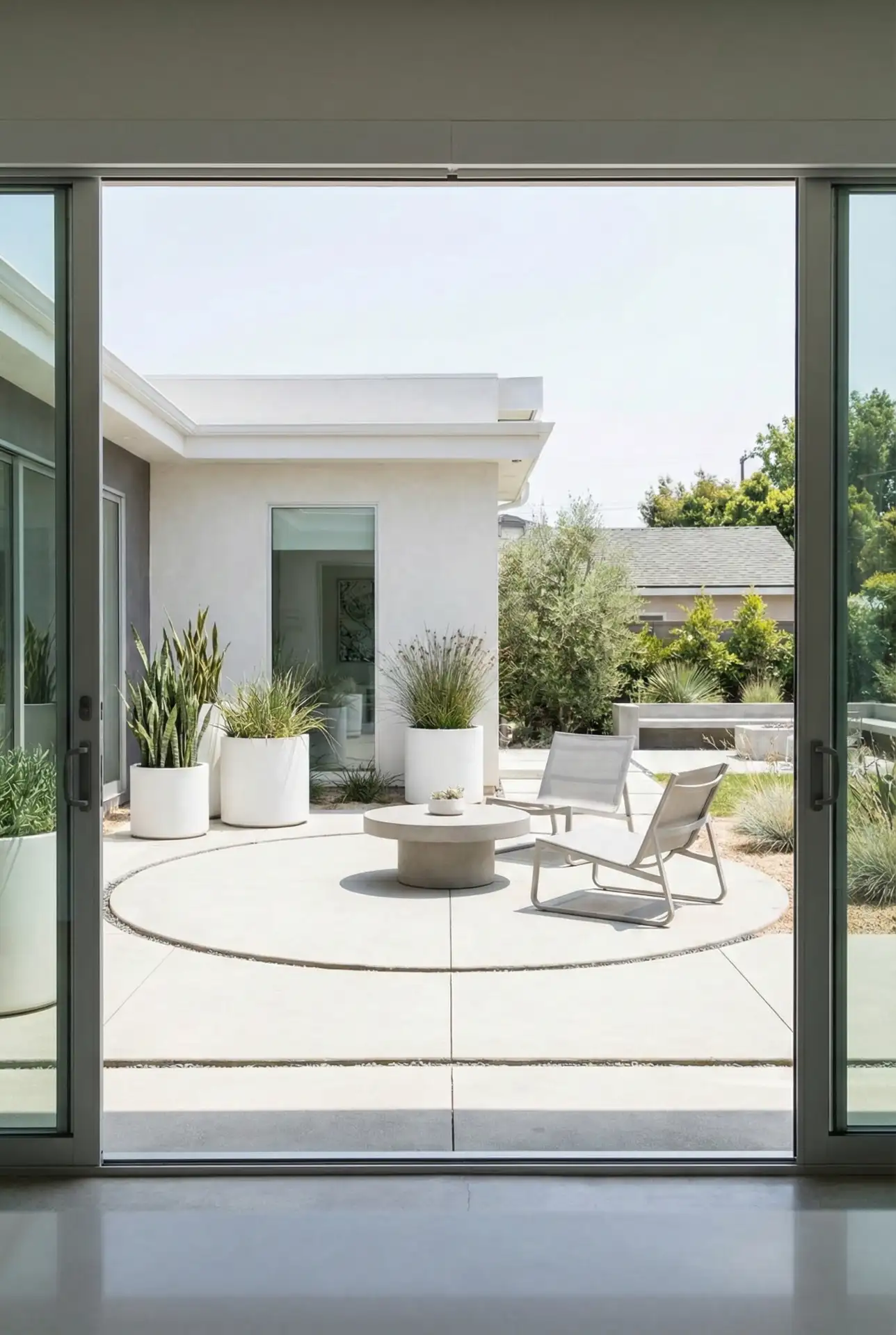 Concrete Paver Pad With A Round Seating Island 1