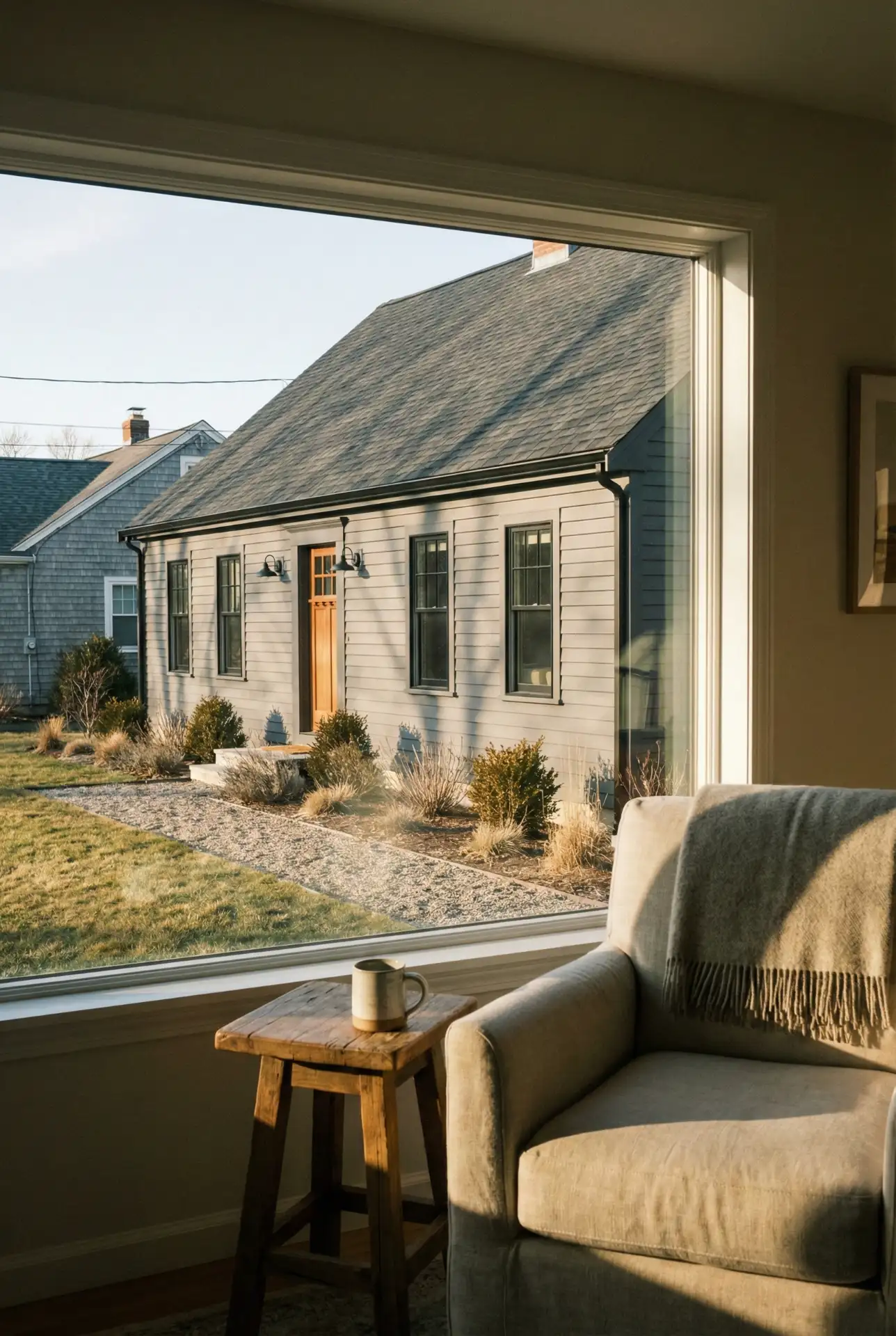 Contemporary Grey With Black Windows And Minimal Landscaping 2