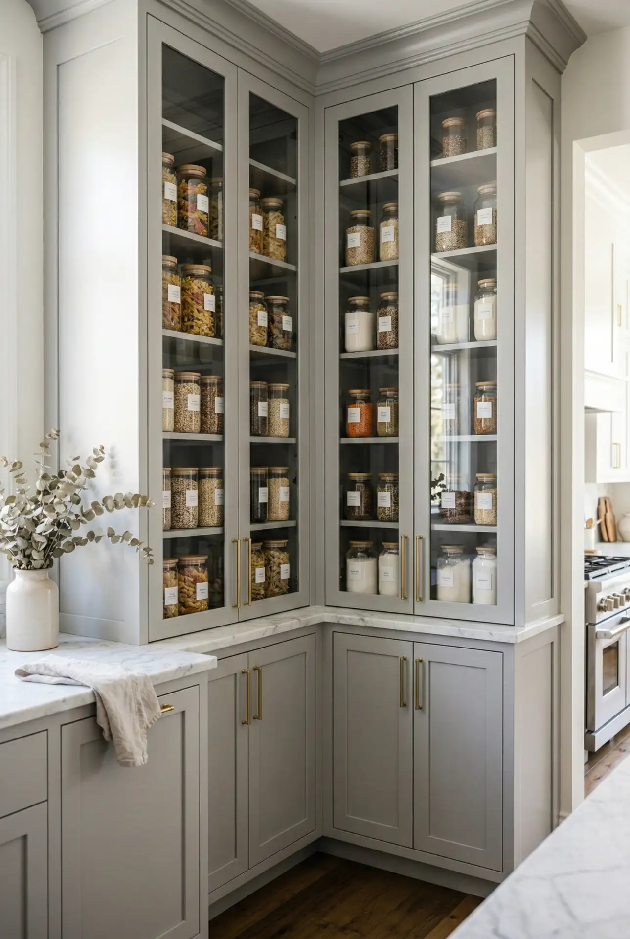 Corner Kitchen Tall Pantry Tower 1