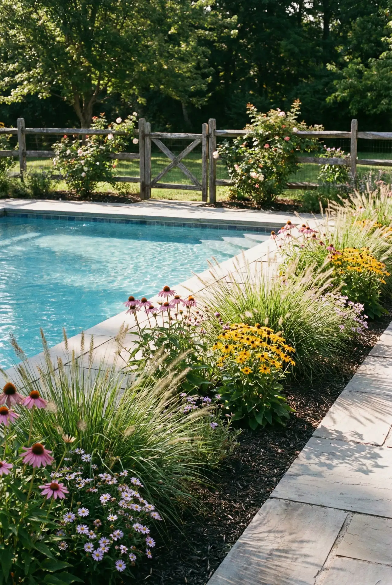 Country Split-Rail Frame With Native Plant Border 1