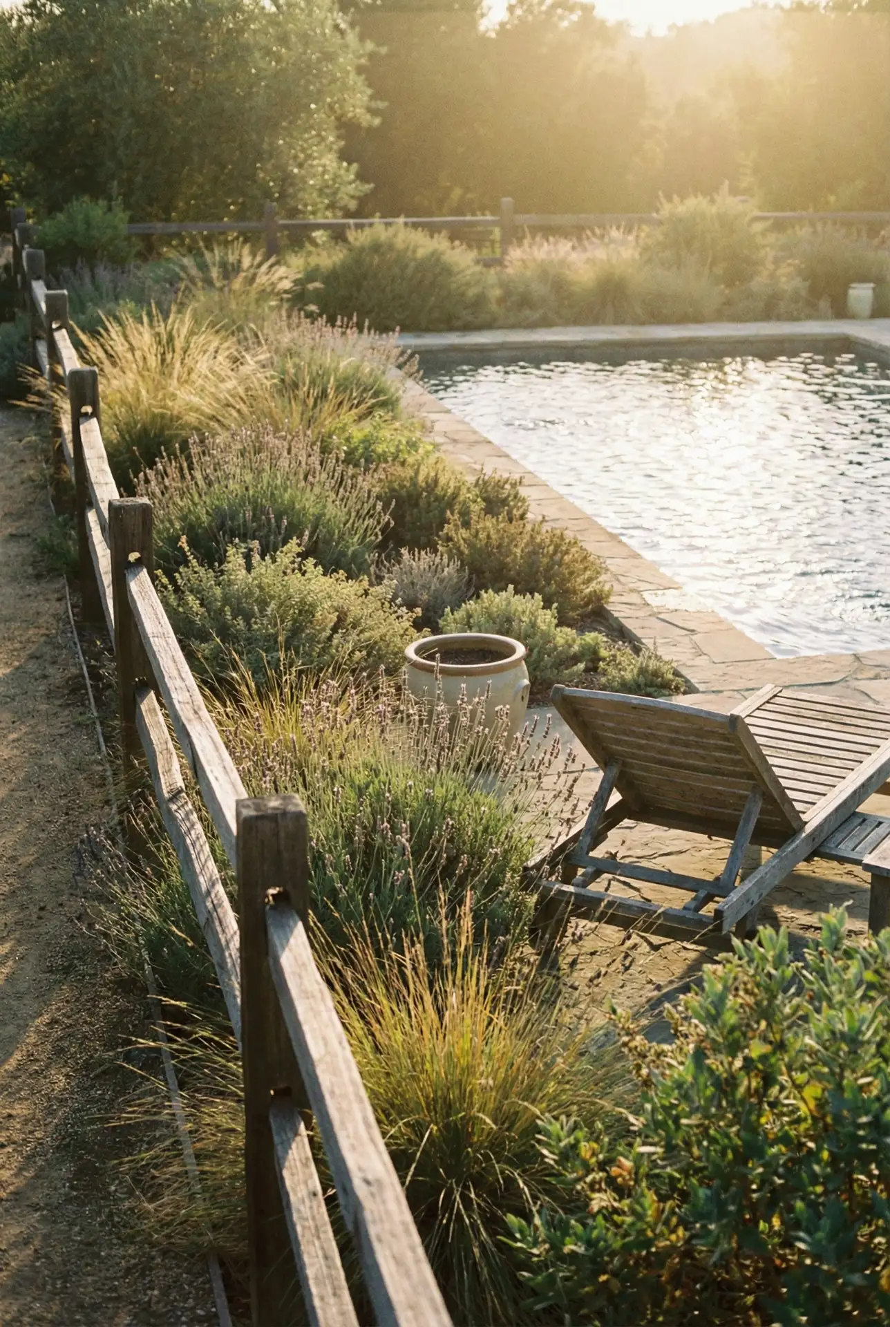 Country Split-Rail Frame With Native Plant Border 2