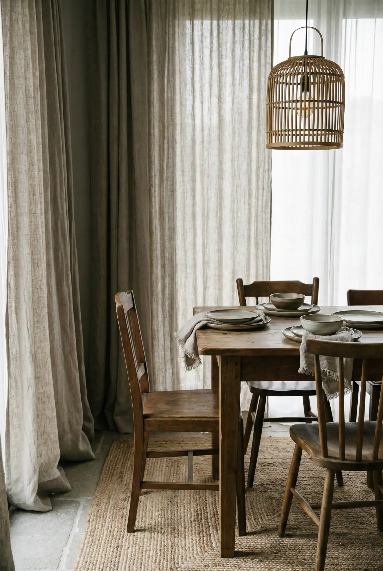 Covered Outdoor Dining With Breezy Bohemian Drapes 2