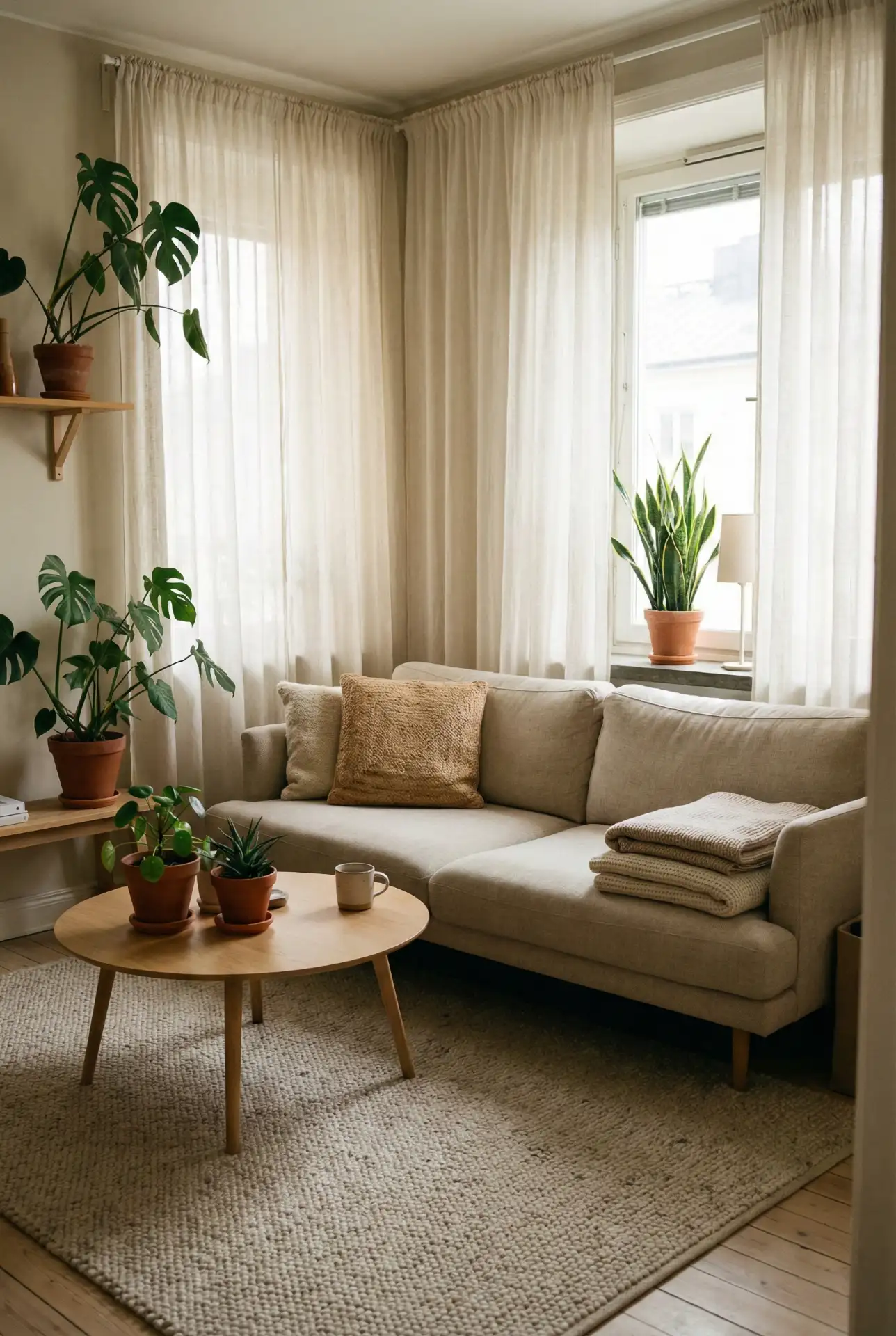 Cozy Boho Minimalist Apartment Lounge 2