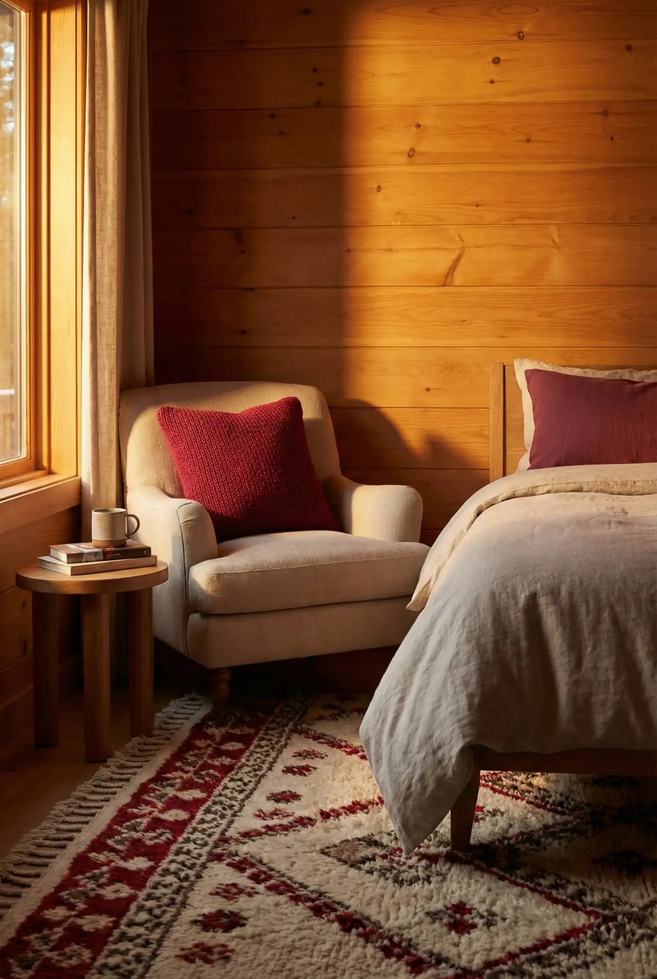 Cozy Cherry Reading Corner Bedroom 1