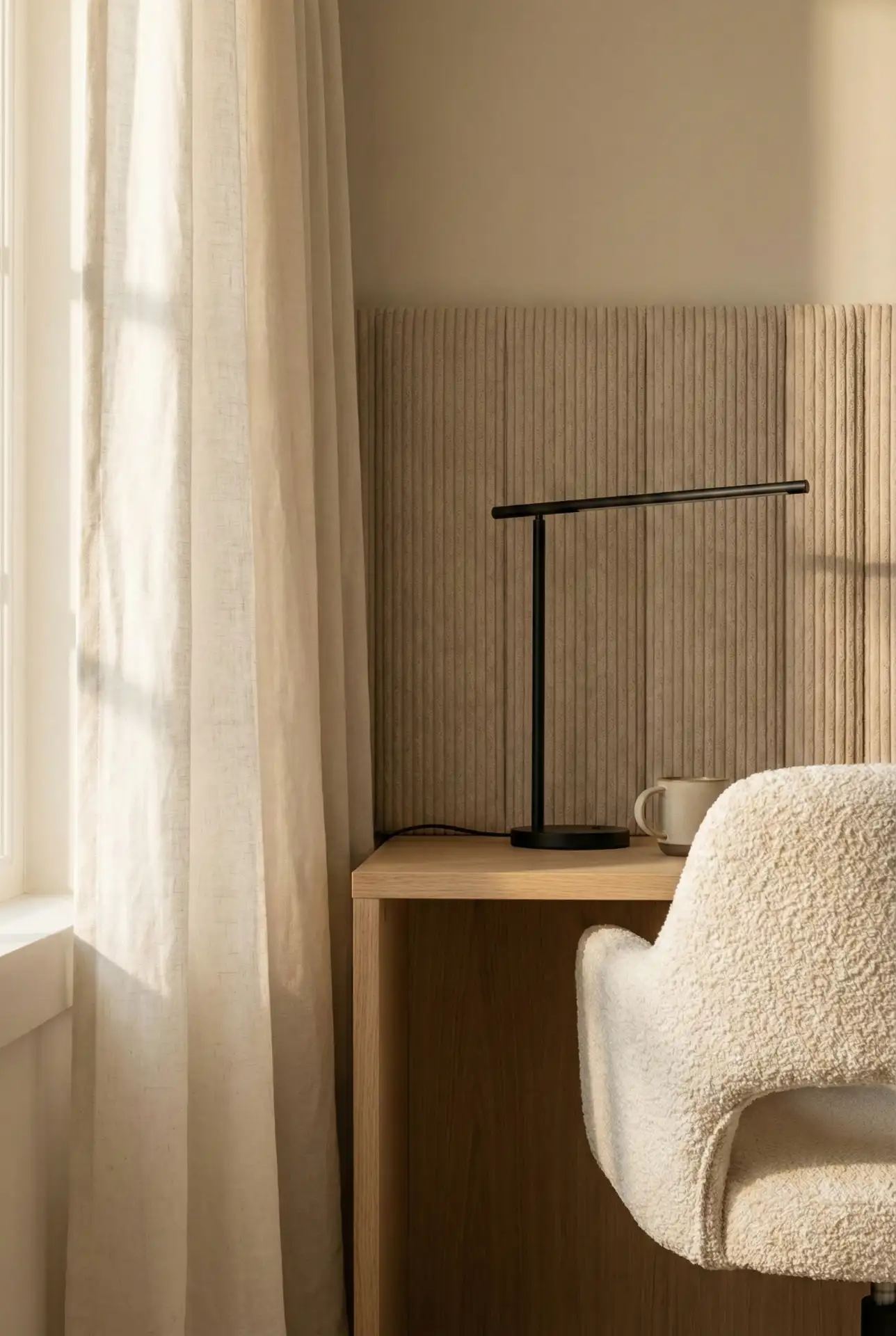 Cozy Contemporary Office With Soft Acoustic Textures 1