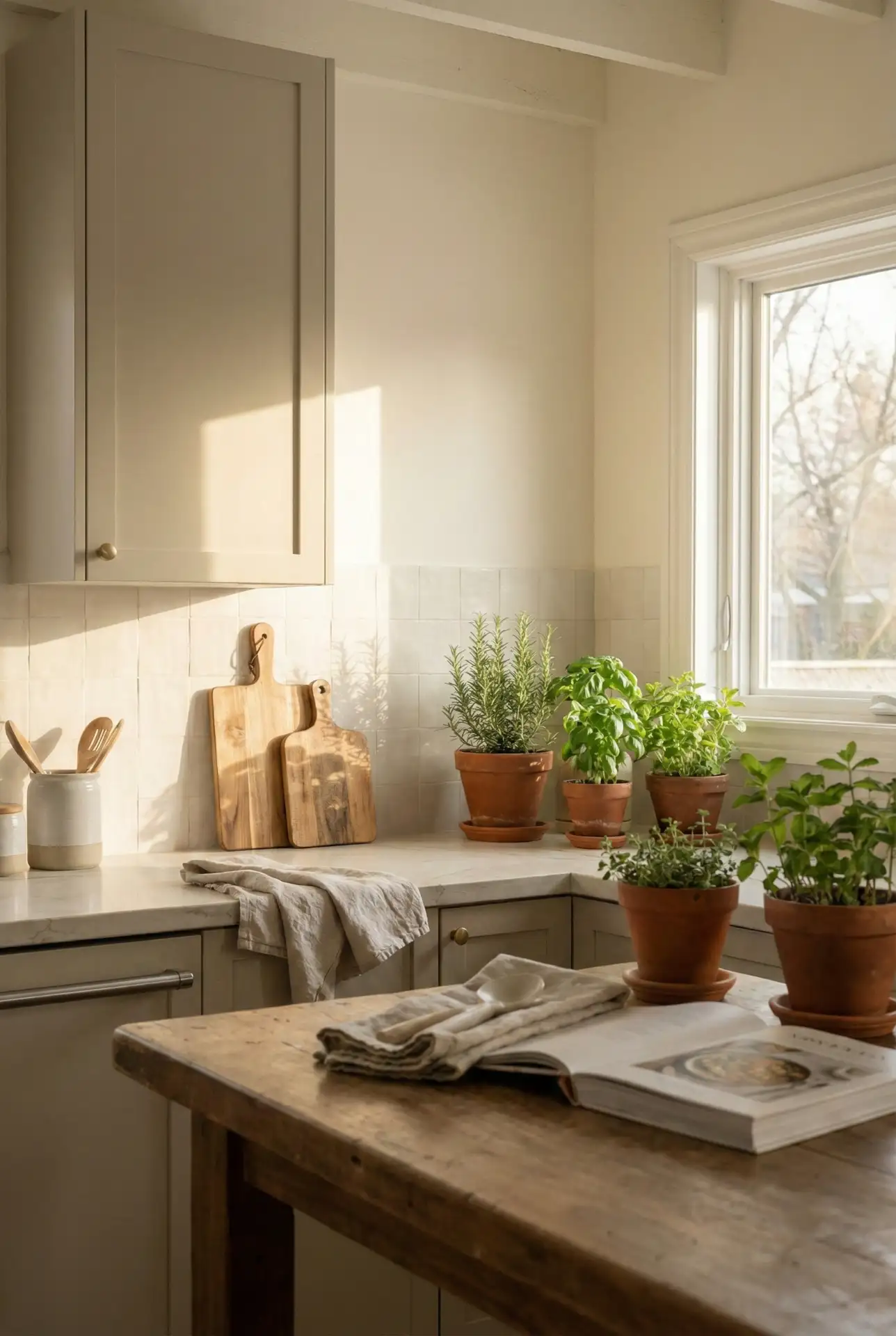 Cozy Country Sage On Walls With Creamy Trim 2