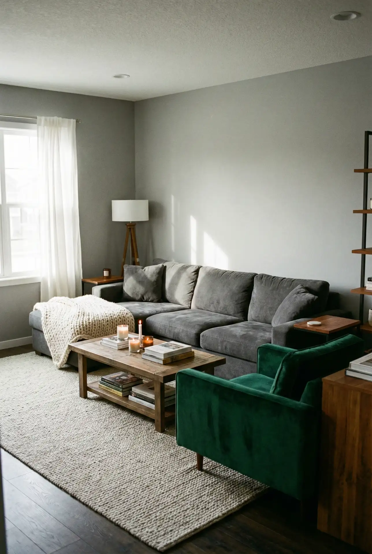 Cozy Grey With A Pop Of Color On One Statement Chair 1