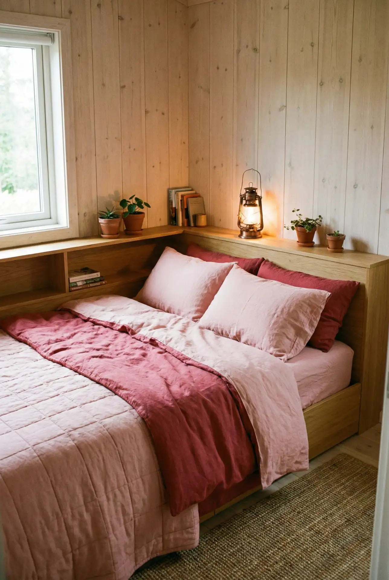 Cozy Pink Cherry Cottage Bedroom Corner 1