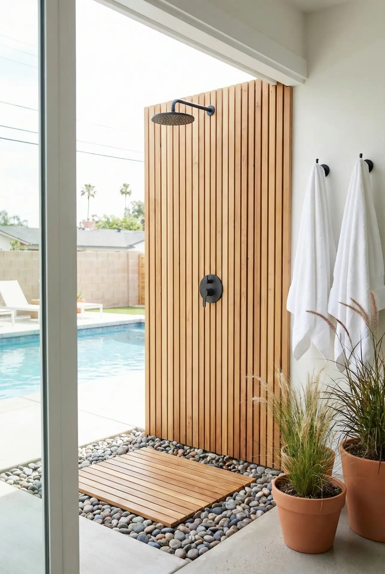 DIY Outdoor Shower Wall For Pool Days 1