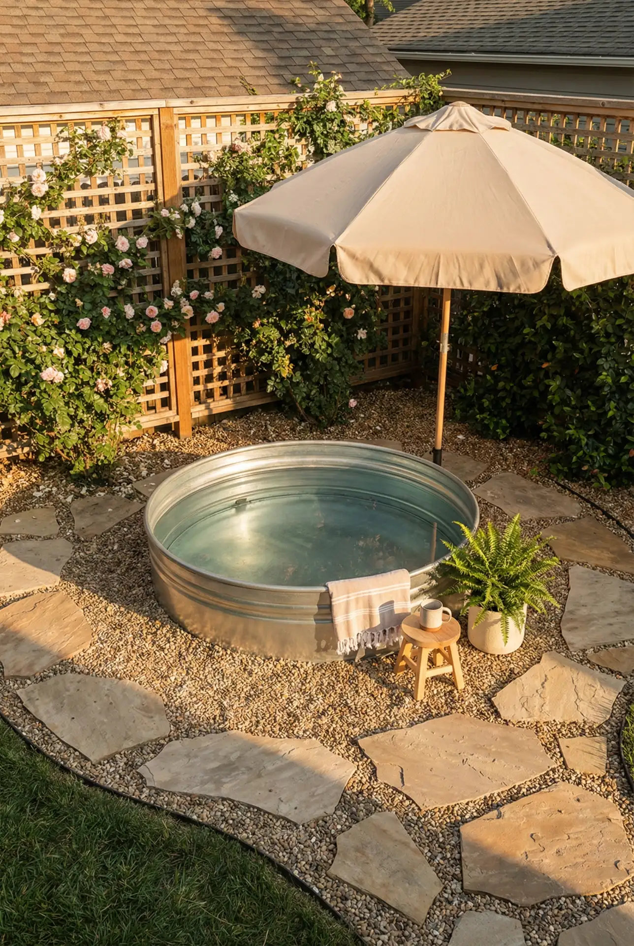 DIY Stock Tank Plunge With Gravel Patio 1