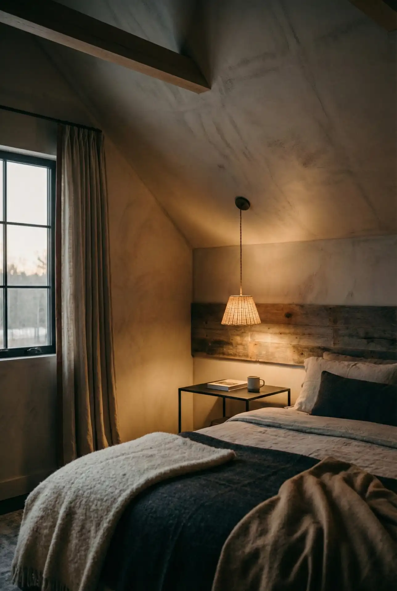 Dark Cozy Micro-Suite With Low Ceiling Lighting Layers 2