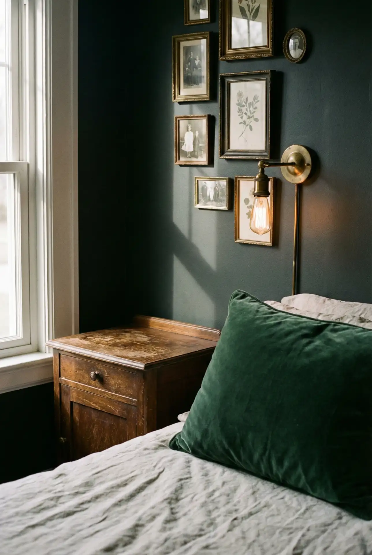 Dark Eclectic Gallery With Green Velvet 1