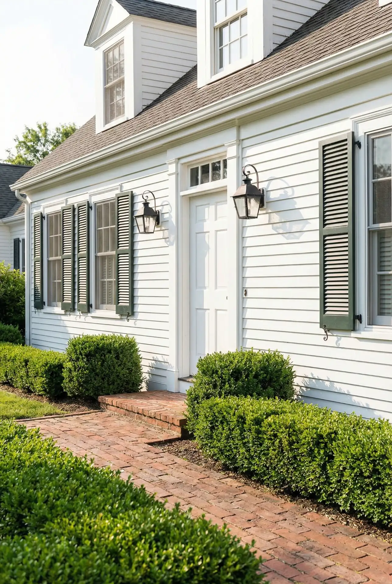 Dark Green Shutters On White For Classic Cape Character 1