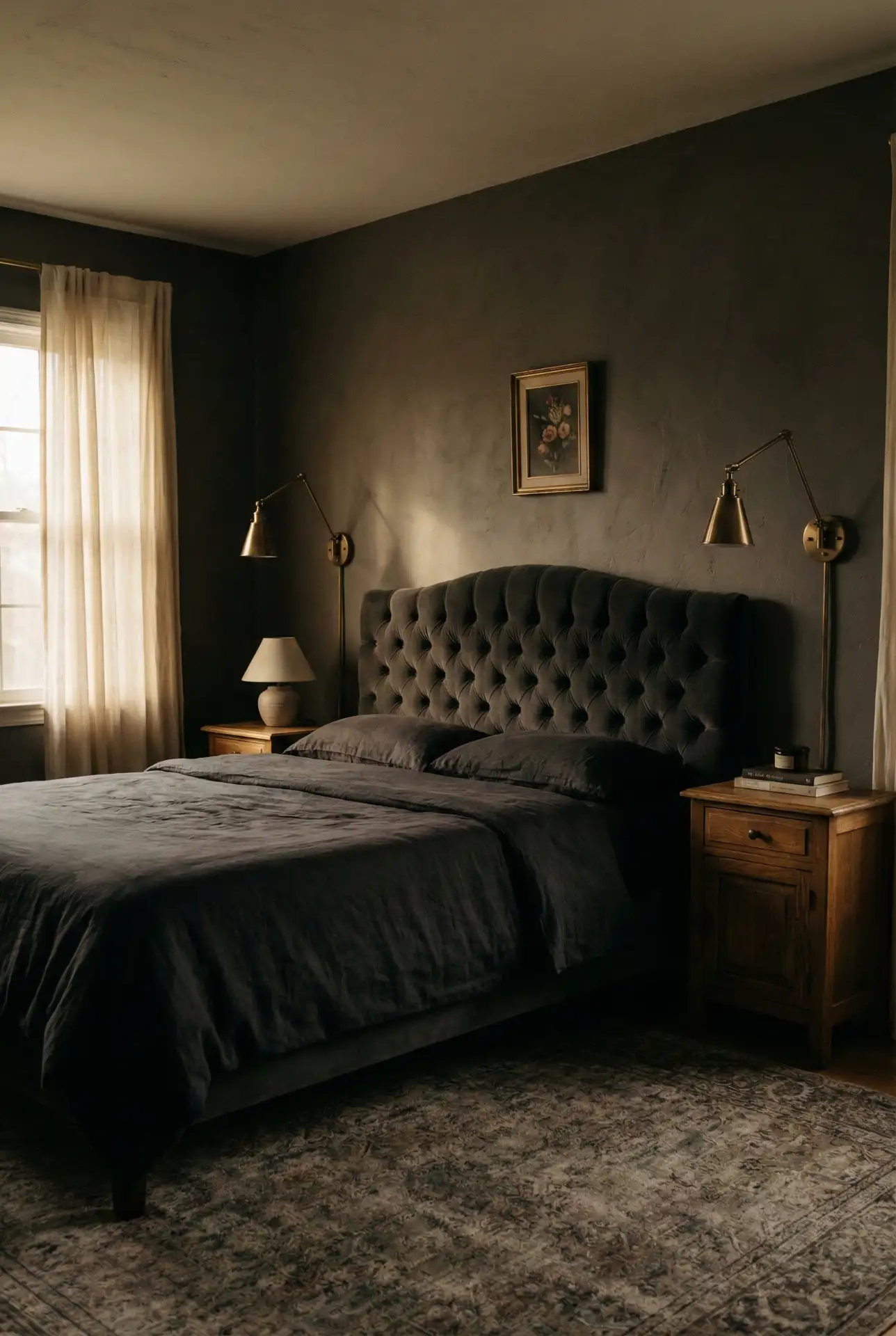 Dark Romantic Bedding With Antique Brass 1