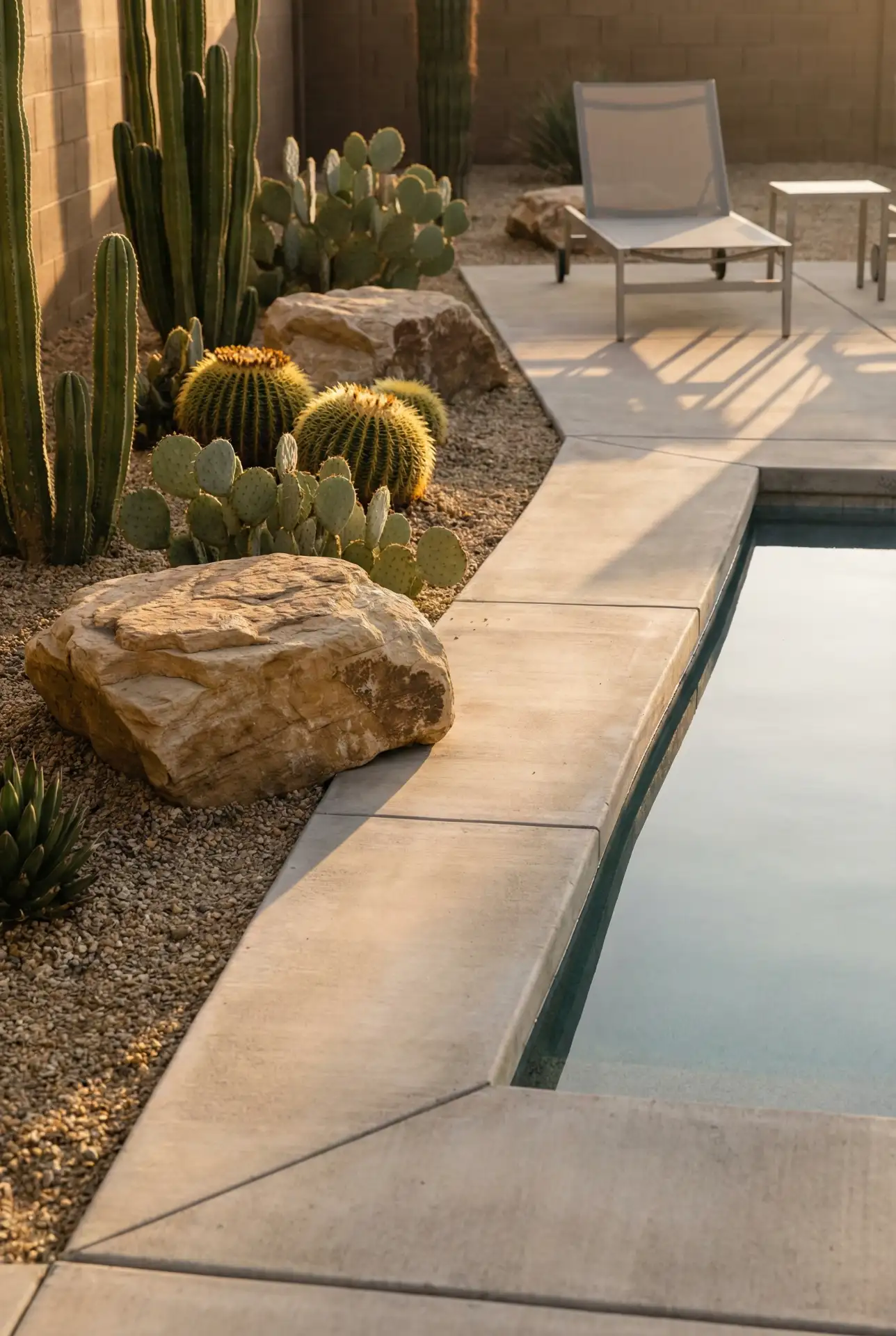 Desert Boulders And Cactus Bed For A Sculptural Look 1