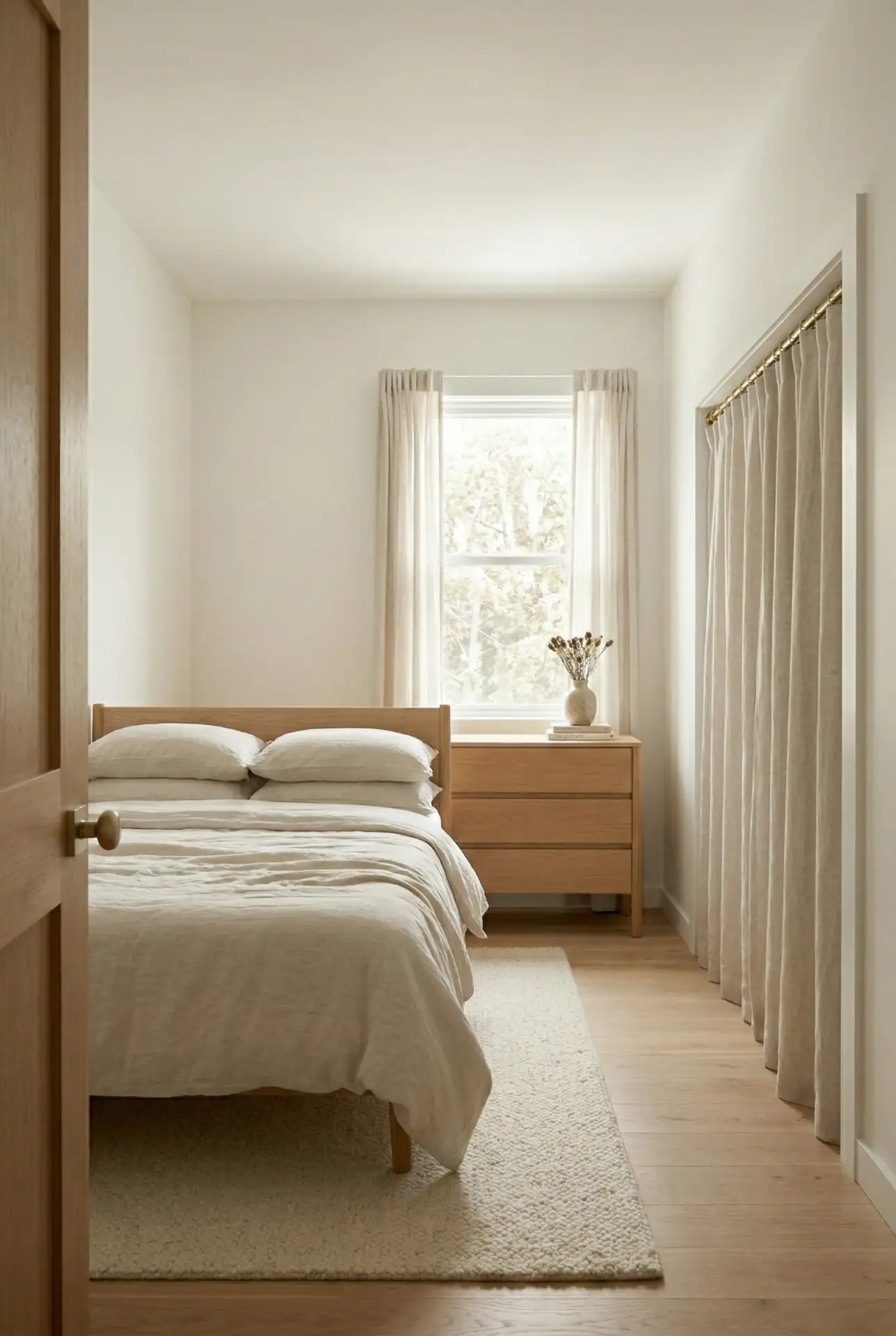 Double Bed With Closet Curtain Swap 1