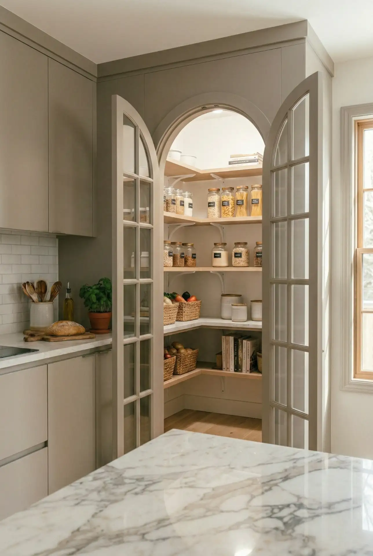 Double Glass Walk-In Pantry Door 1