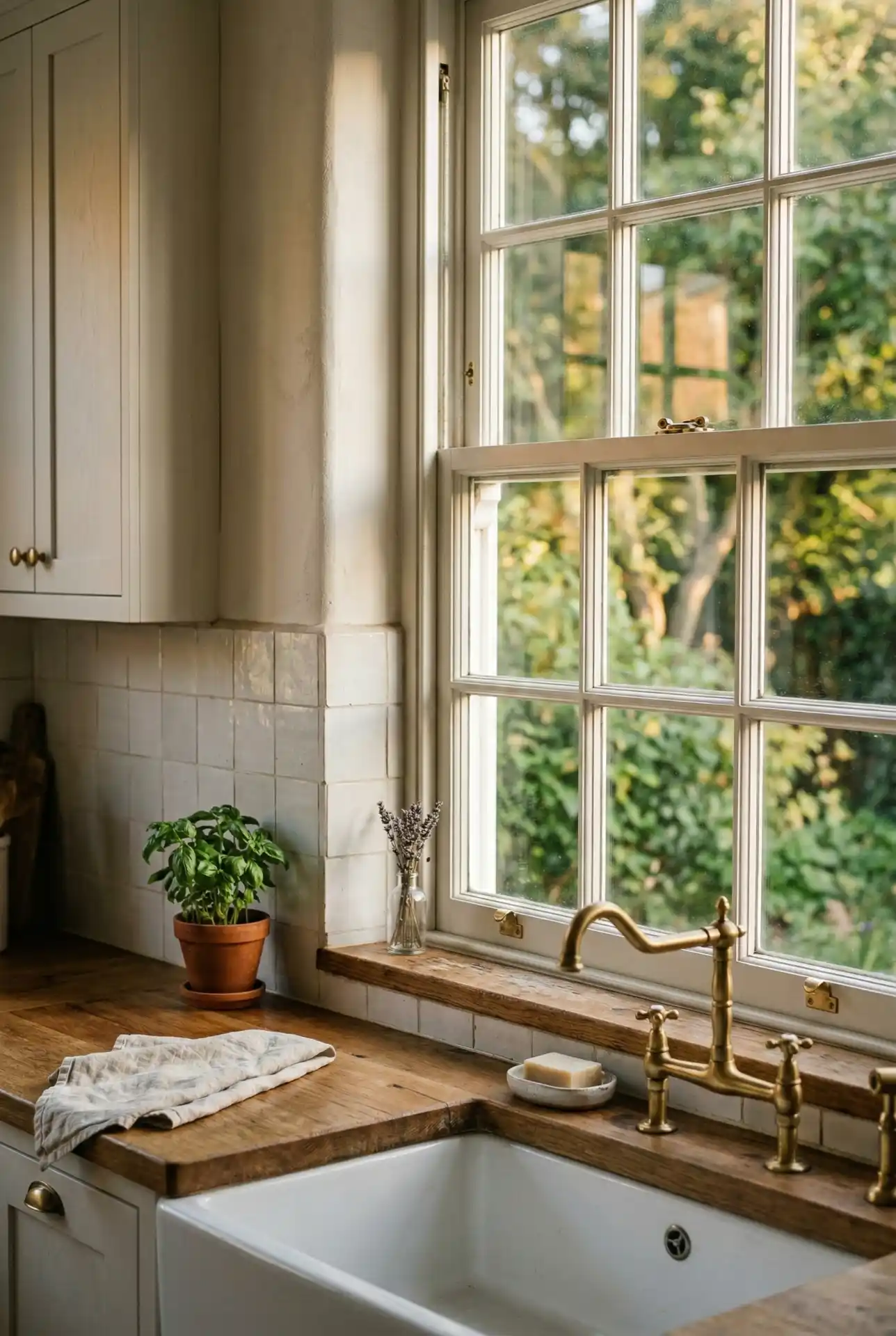 Double-Hung Window With Extended Sink Backsplash Frame 2
