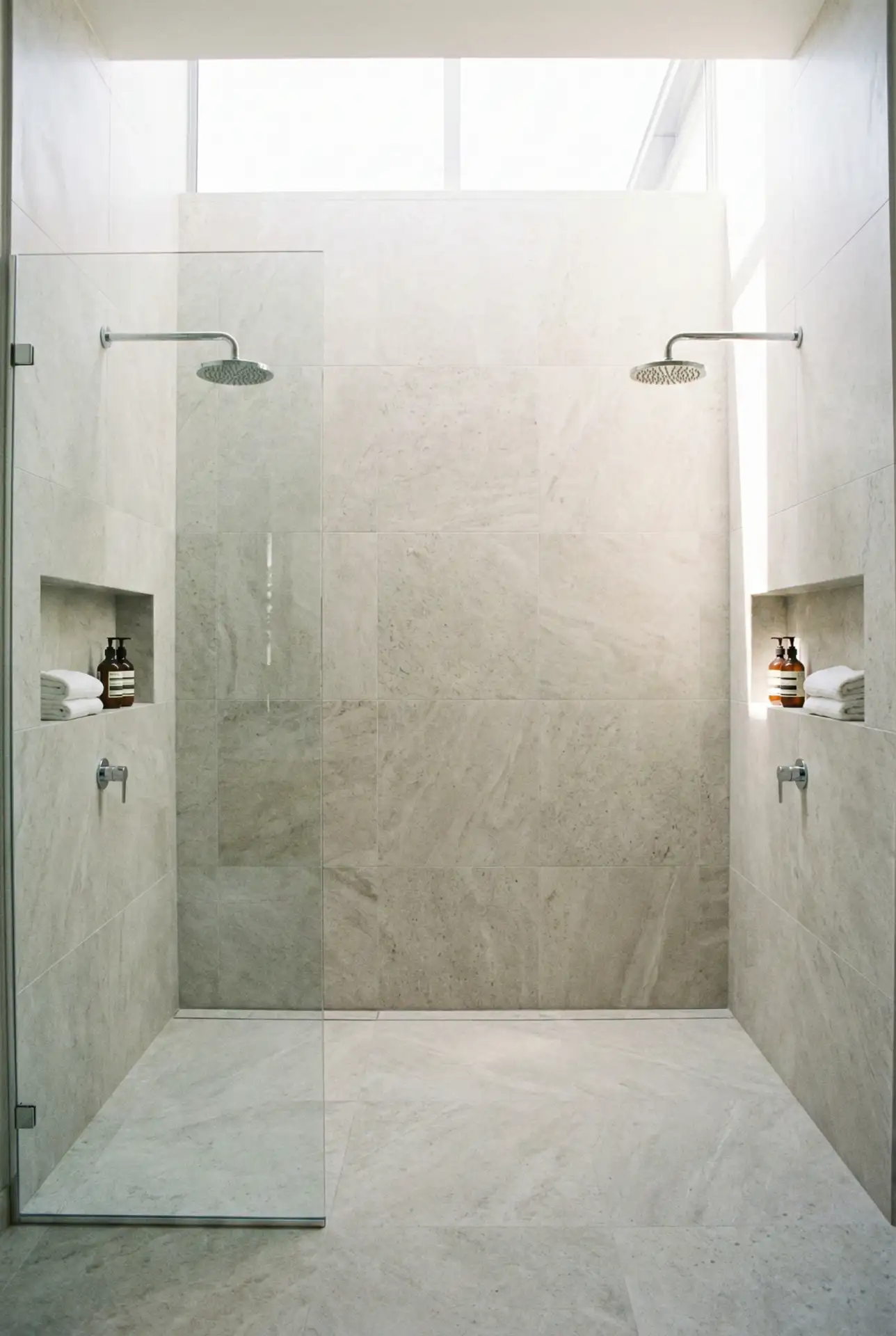 Double Showerheads For A Shared Master Bath 1