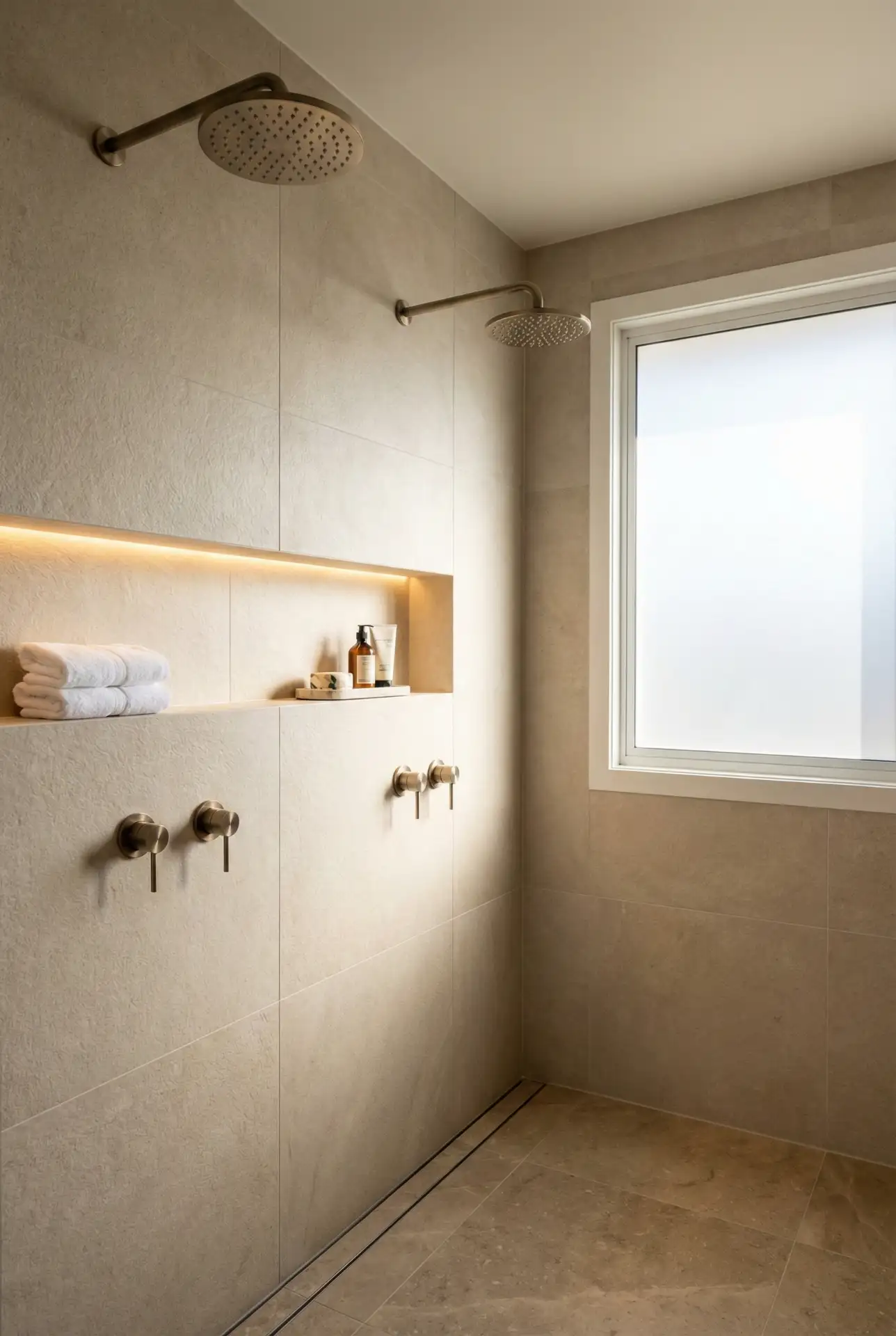 Double Showerheads For A Shared Master Bath 2