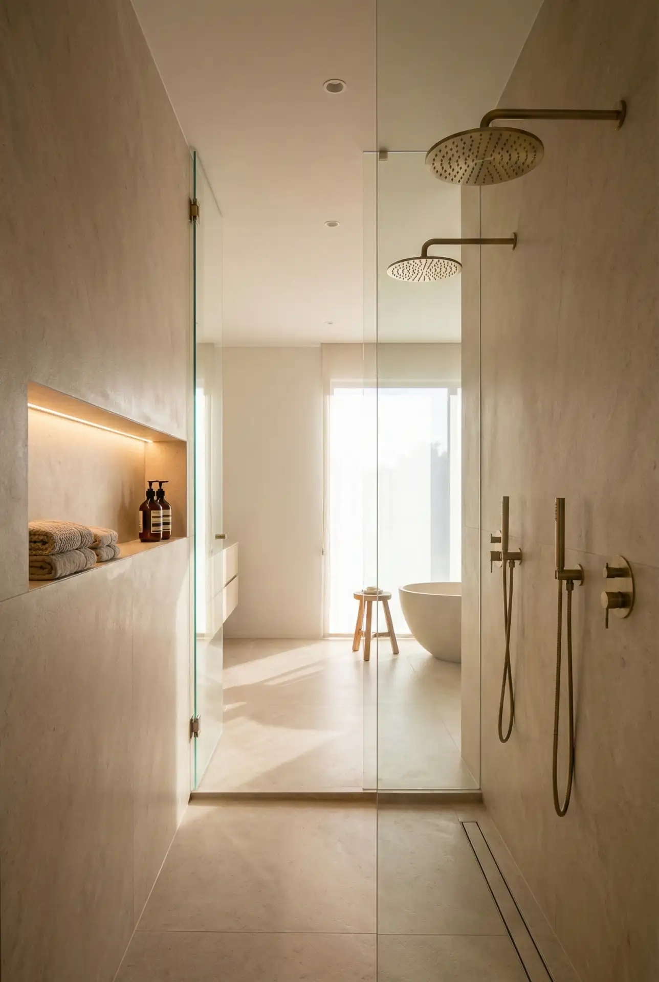 Double Walk-In With Center Drain And Symmetry 2