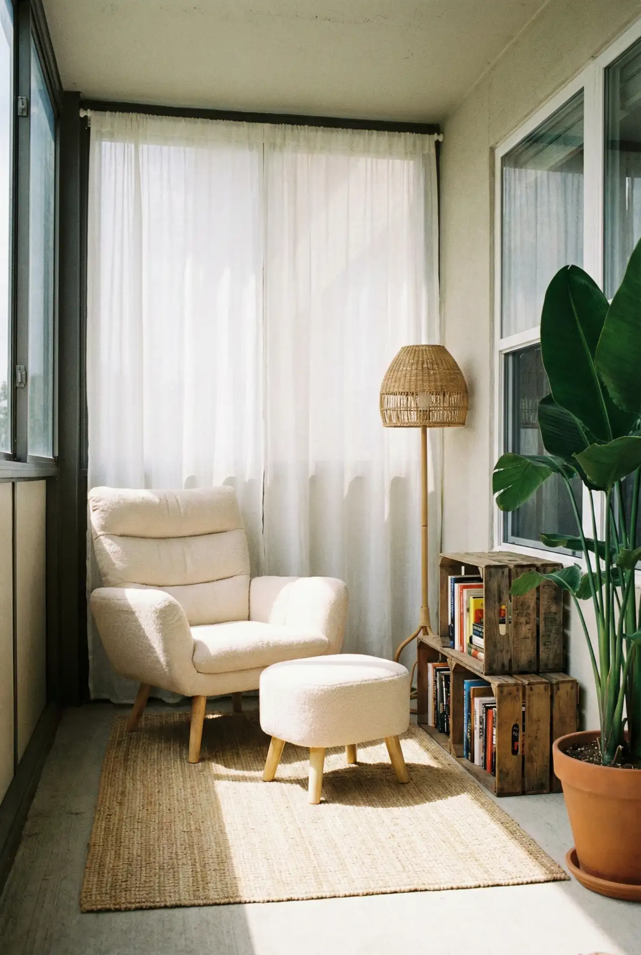 Enclosed Patio Reading Nook With Tropical Light And Shade 1
