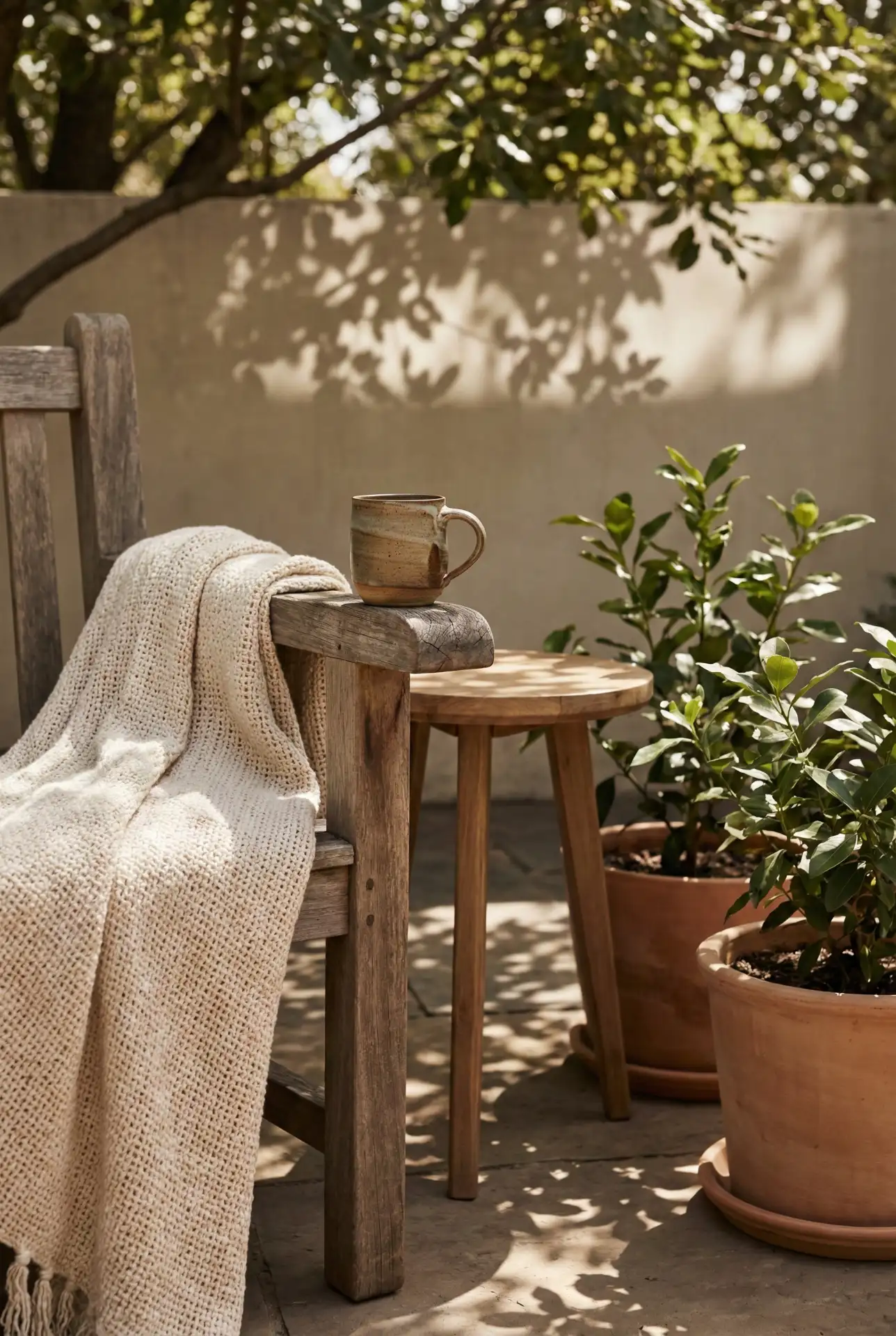 Enclosed Patio Reading Nook With Tropical Light And Shade 2