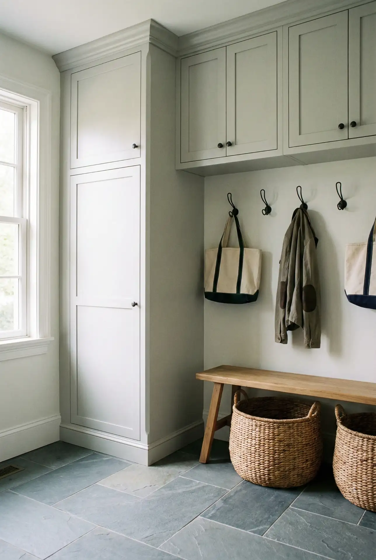 Entryway Garage Hybrid With Tall Utility Cabinet 1