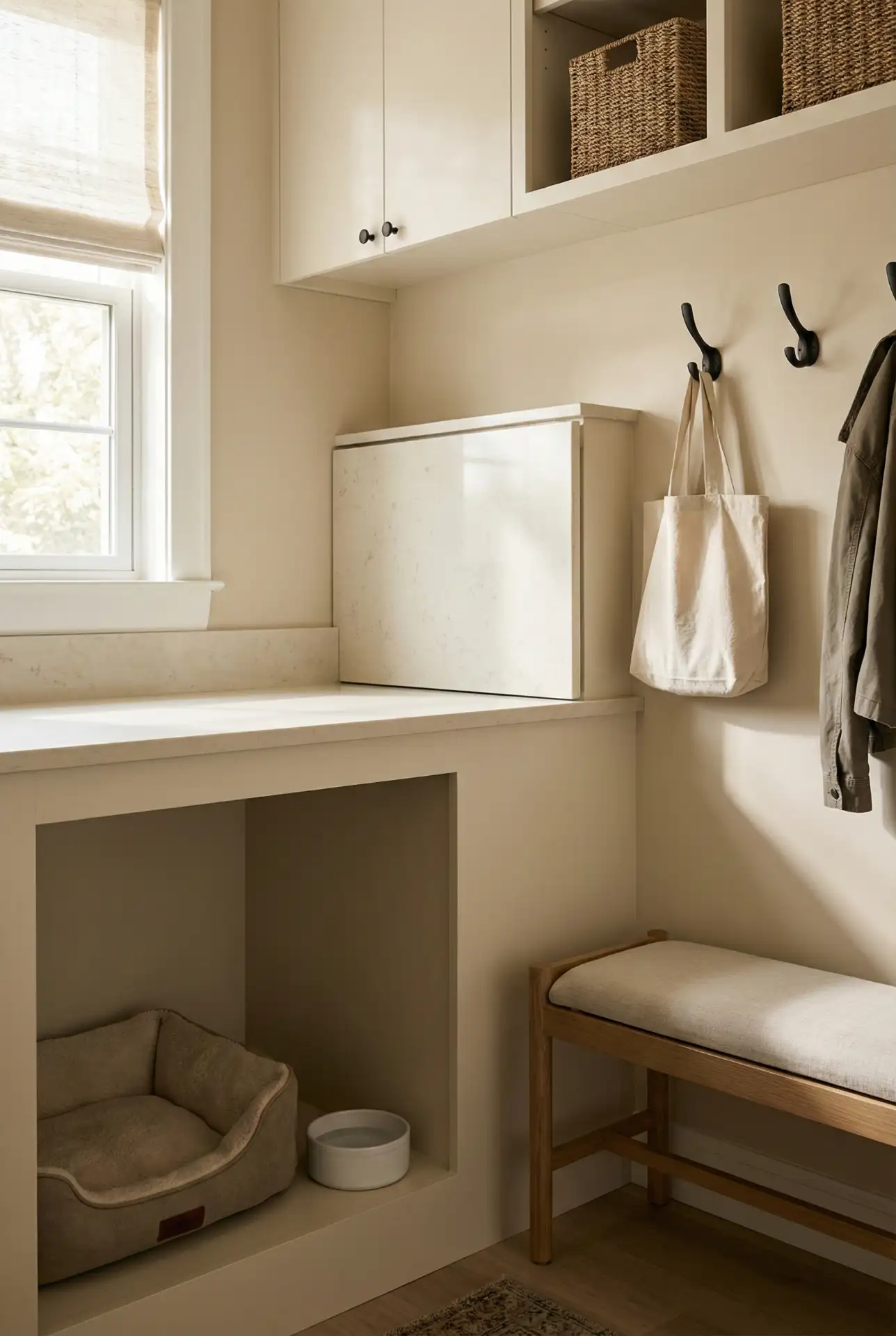 Entryway Laundry With Built-In Pet Station 2