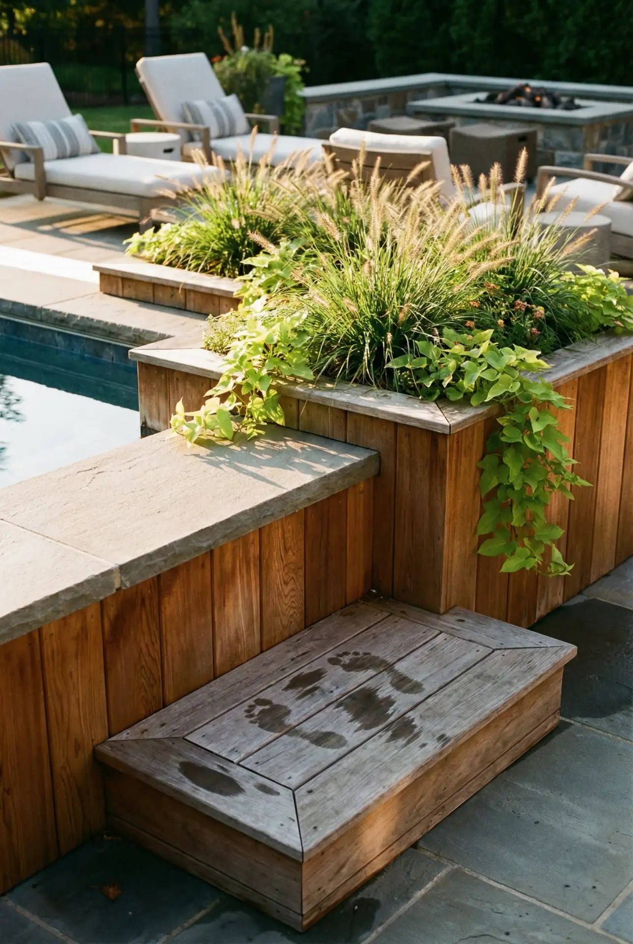 Family-Friendly Above-Ground Skirt With Storage Planting 2