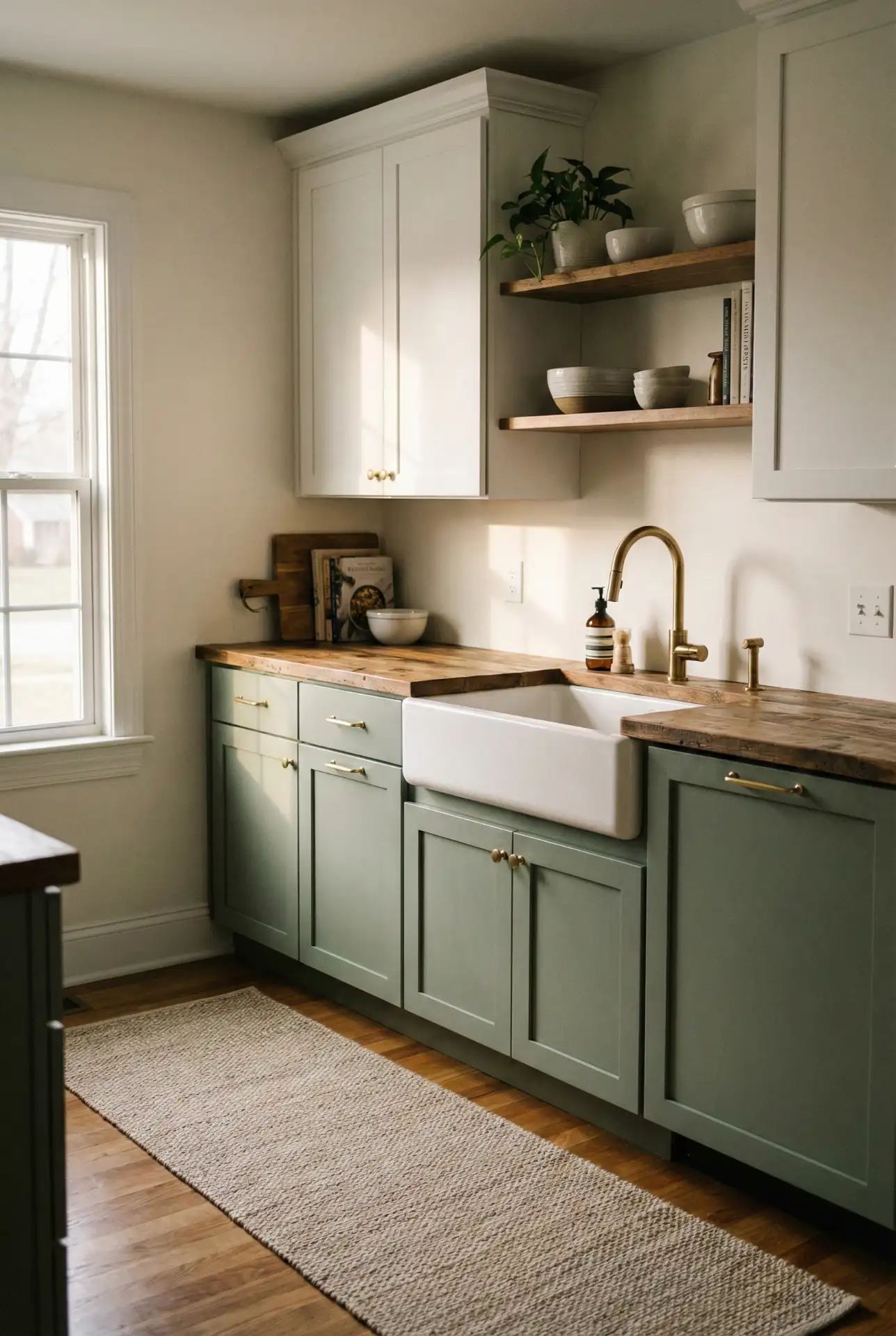 Farmhouse Sage With White And Wood Layering 2