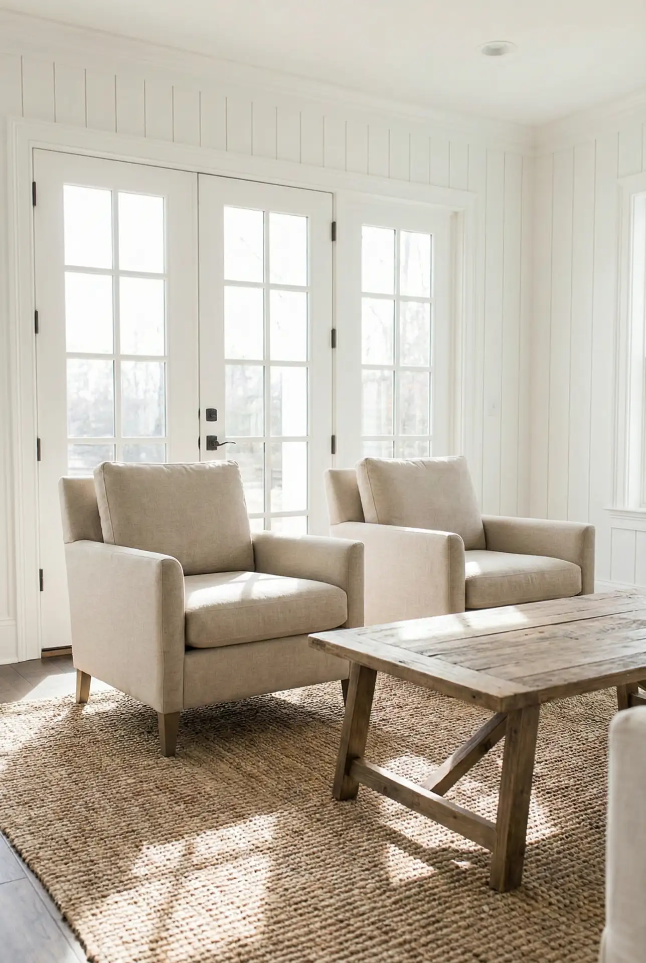 Farmhouse Style Seasons Room With French Doors 1