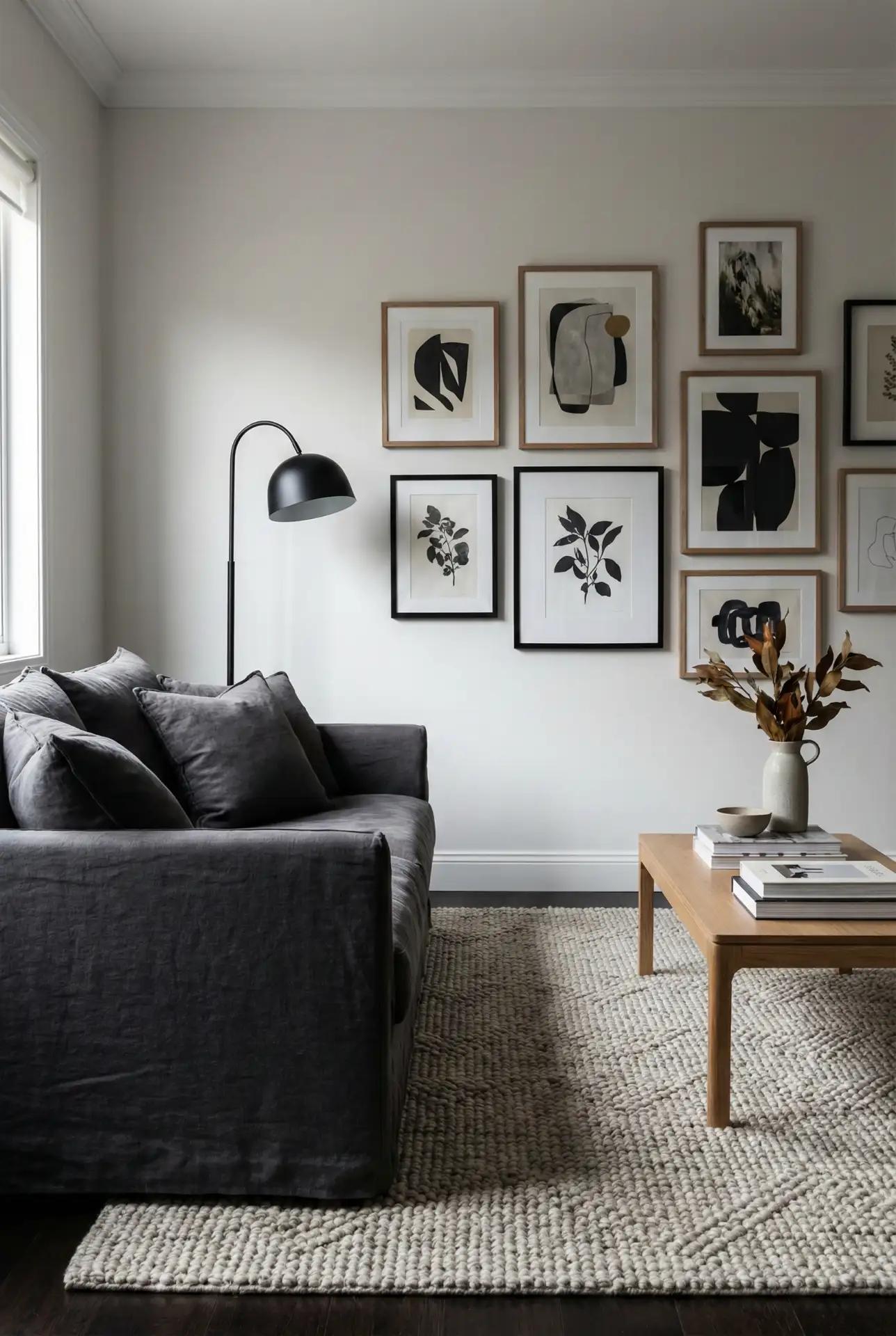 Formal Grey And Black Palette With A Gallery-Style Art Wall 2
