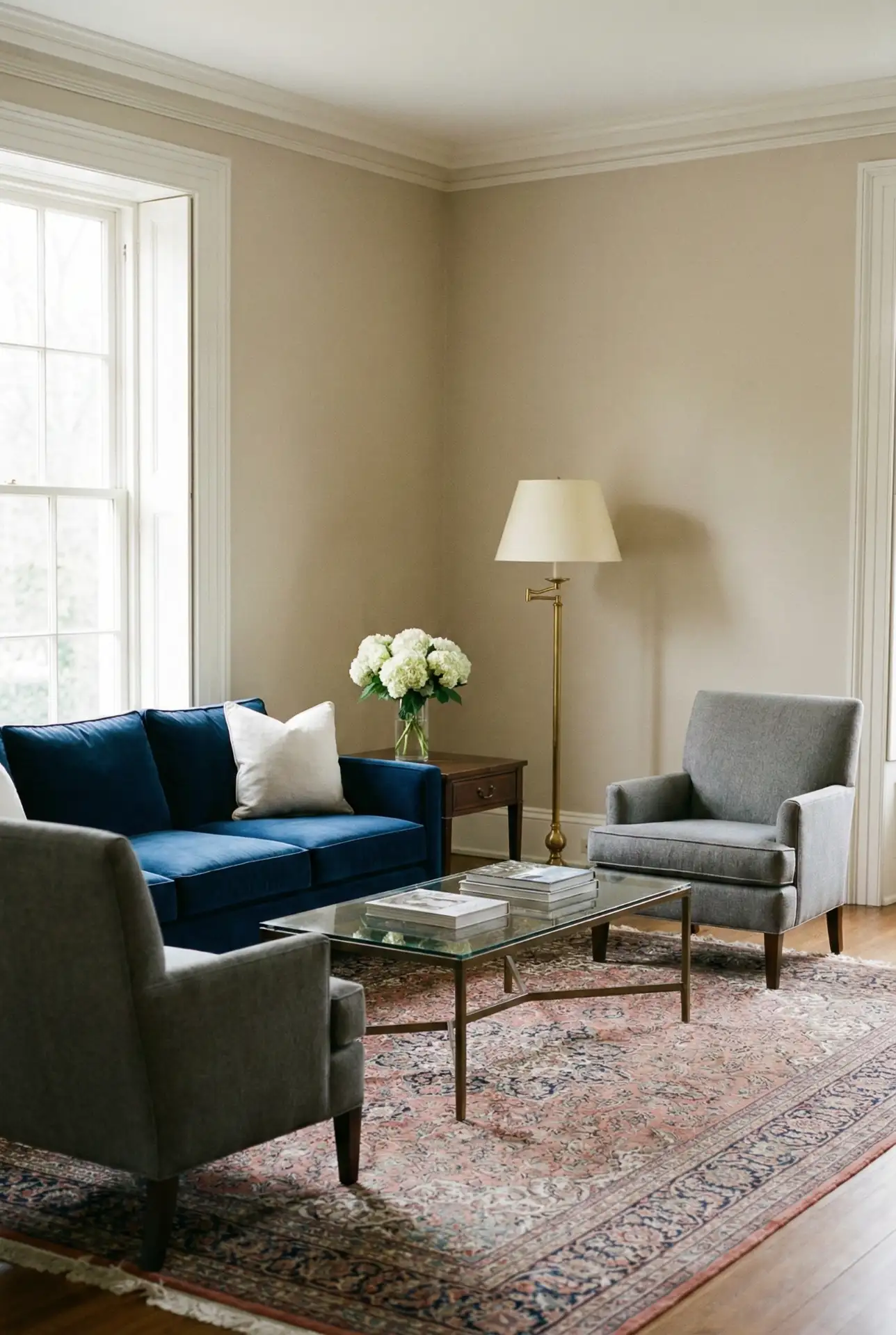Formal Seating With Blue And Grey For A Polished Look 1